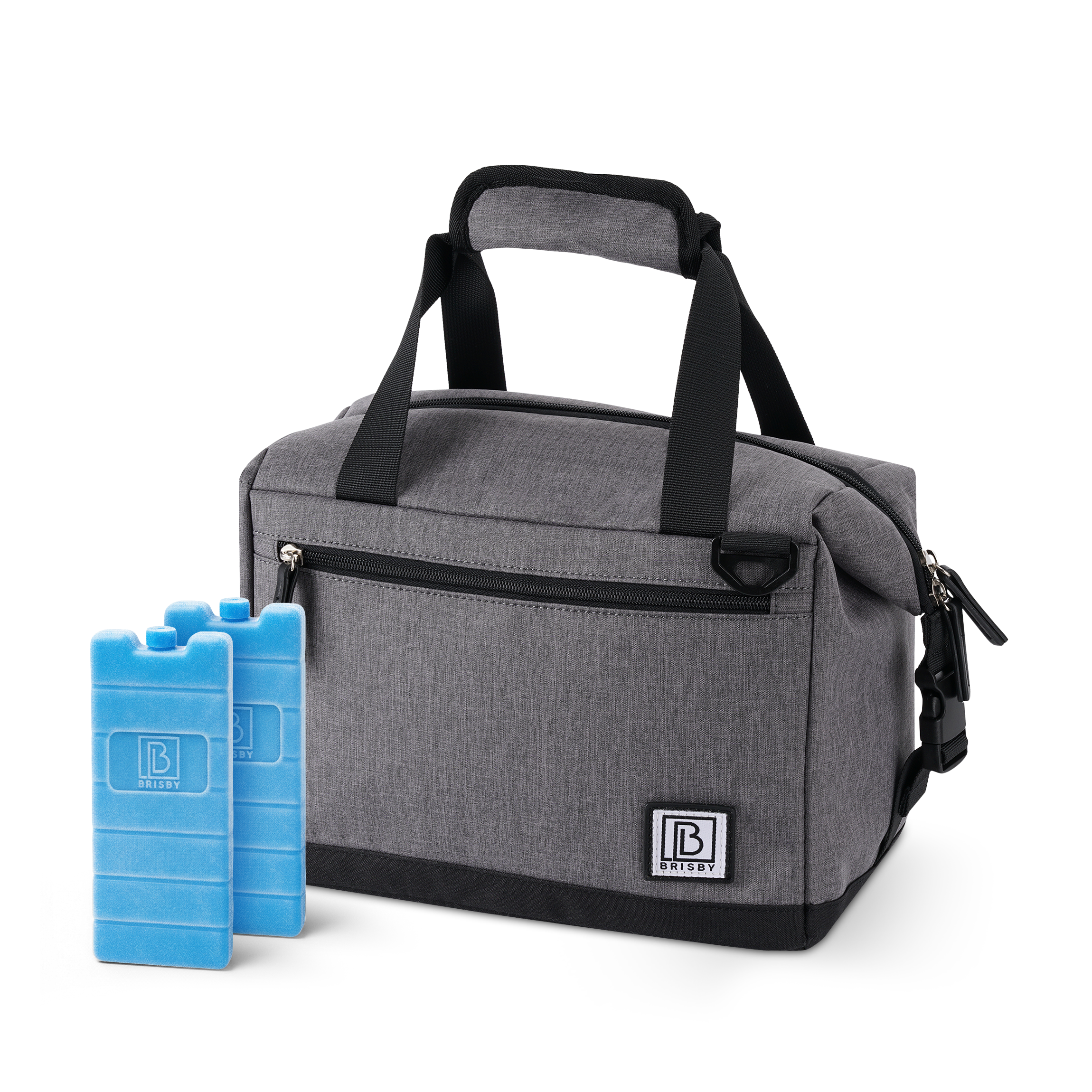Brisby Koeltas 12L donkergrijs - incl. 2 koelelementen, schouderband