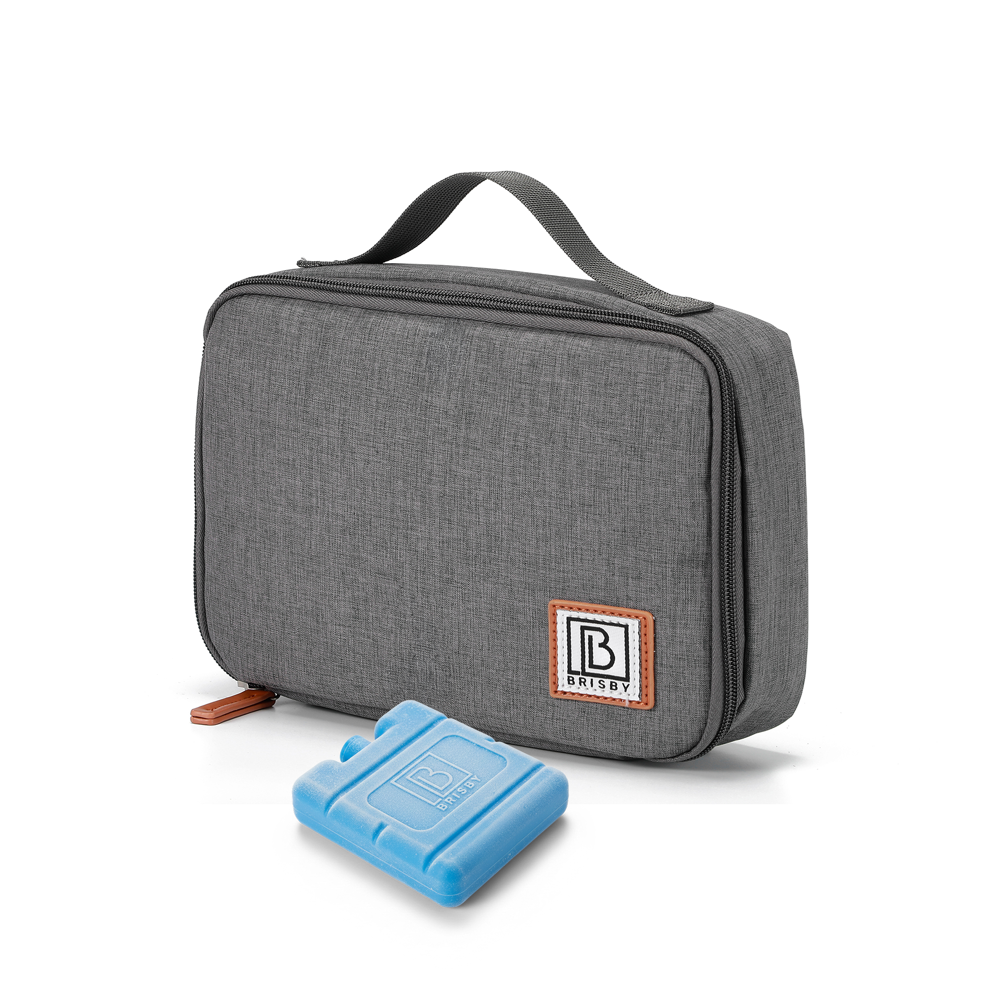 Koeltas 2,5L donkergrijs - 4-laags geïsoleerd - gratis koelelement