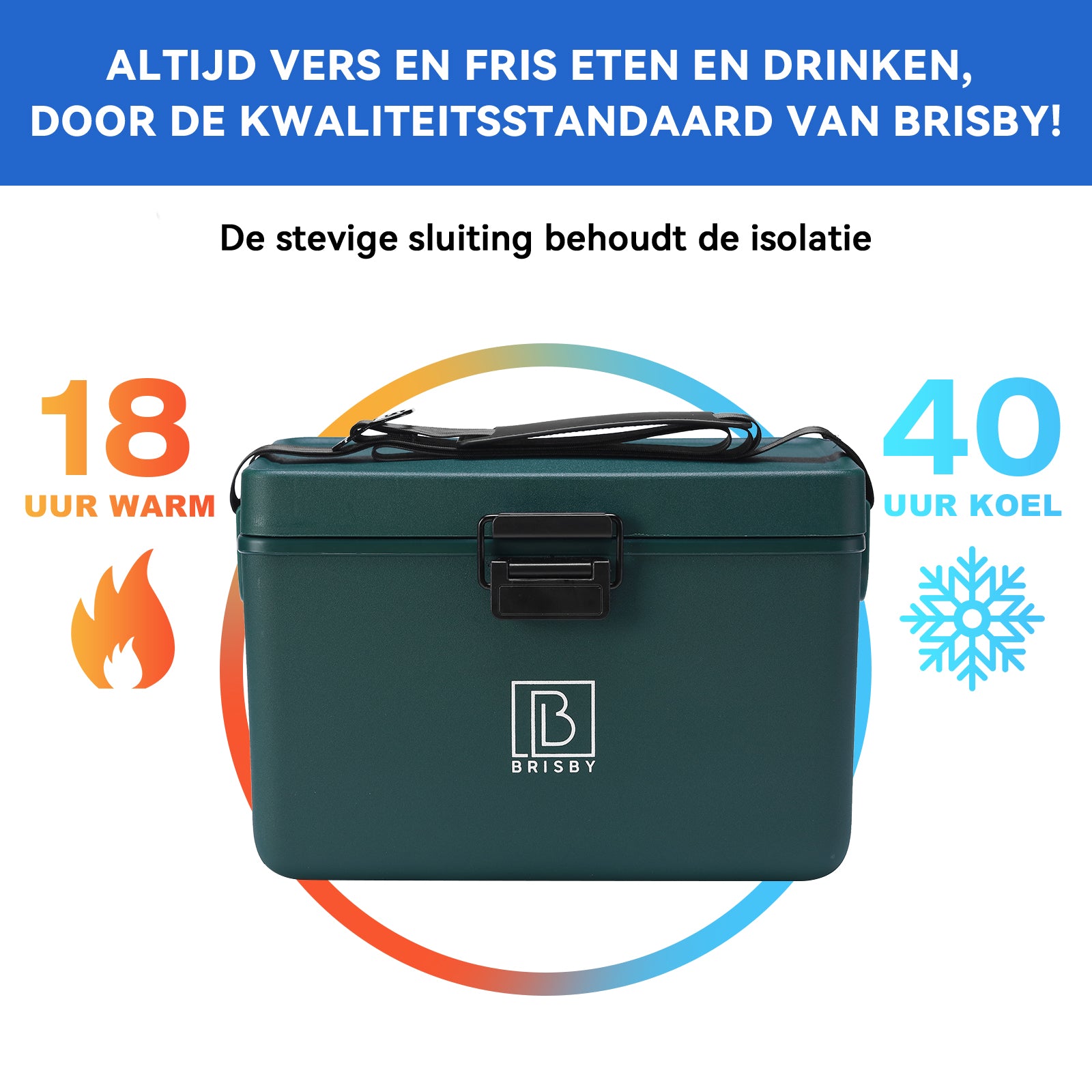 Koelbox 12L met draagband groen - Dividers - snijplanken - tot maximaal 40 uur isolatie - incl. 2 koelelementen van 200ml