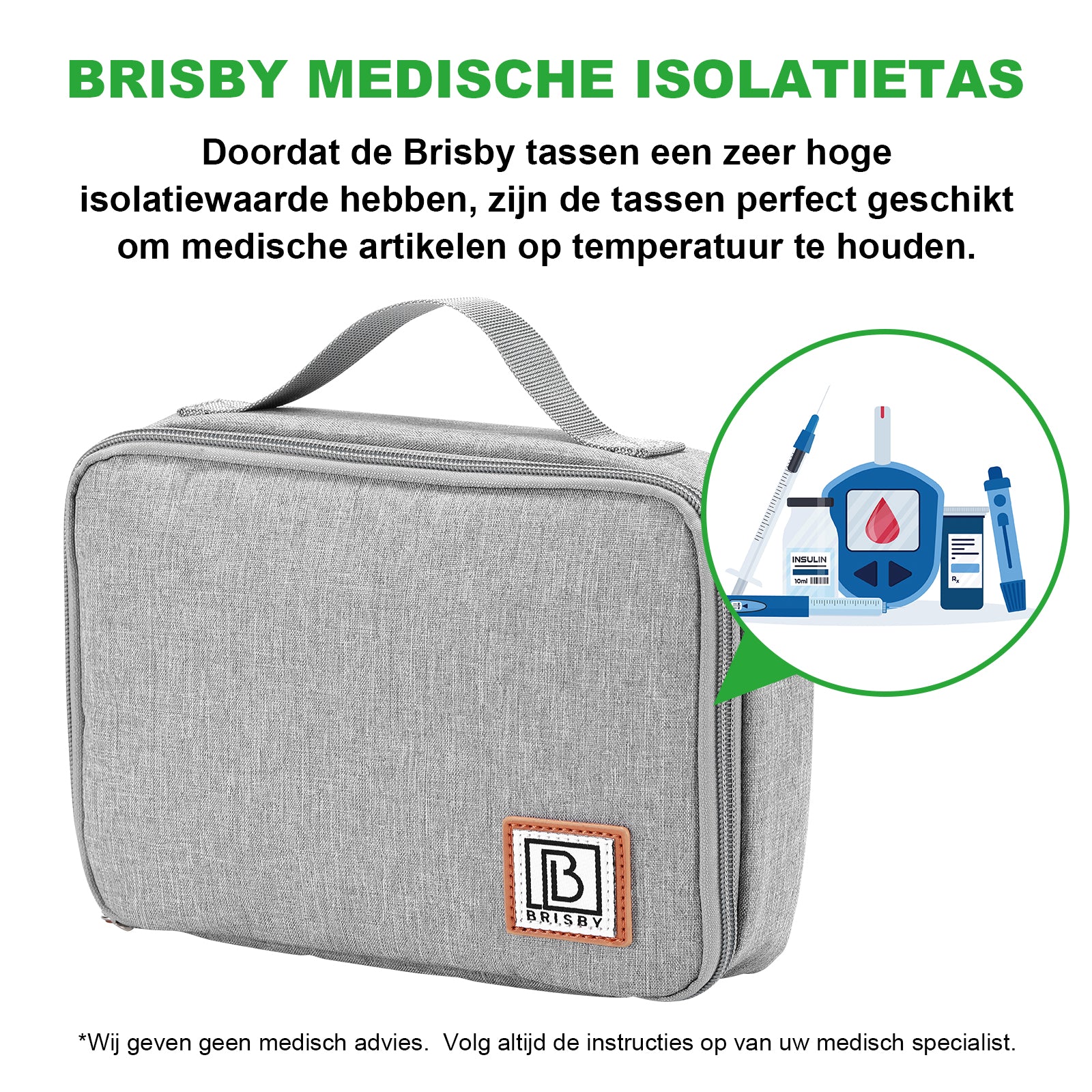 Cooler bag 2.5L light gray - 4-layer insulated - free cooling element