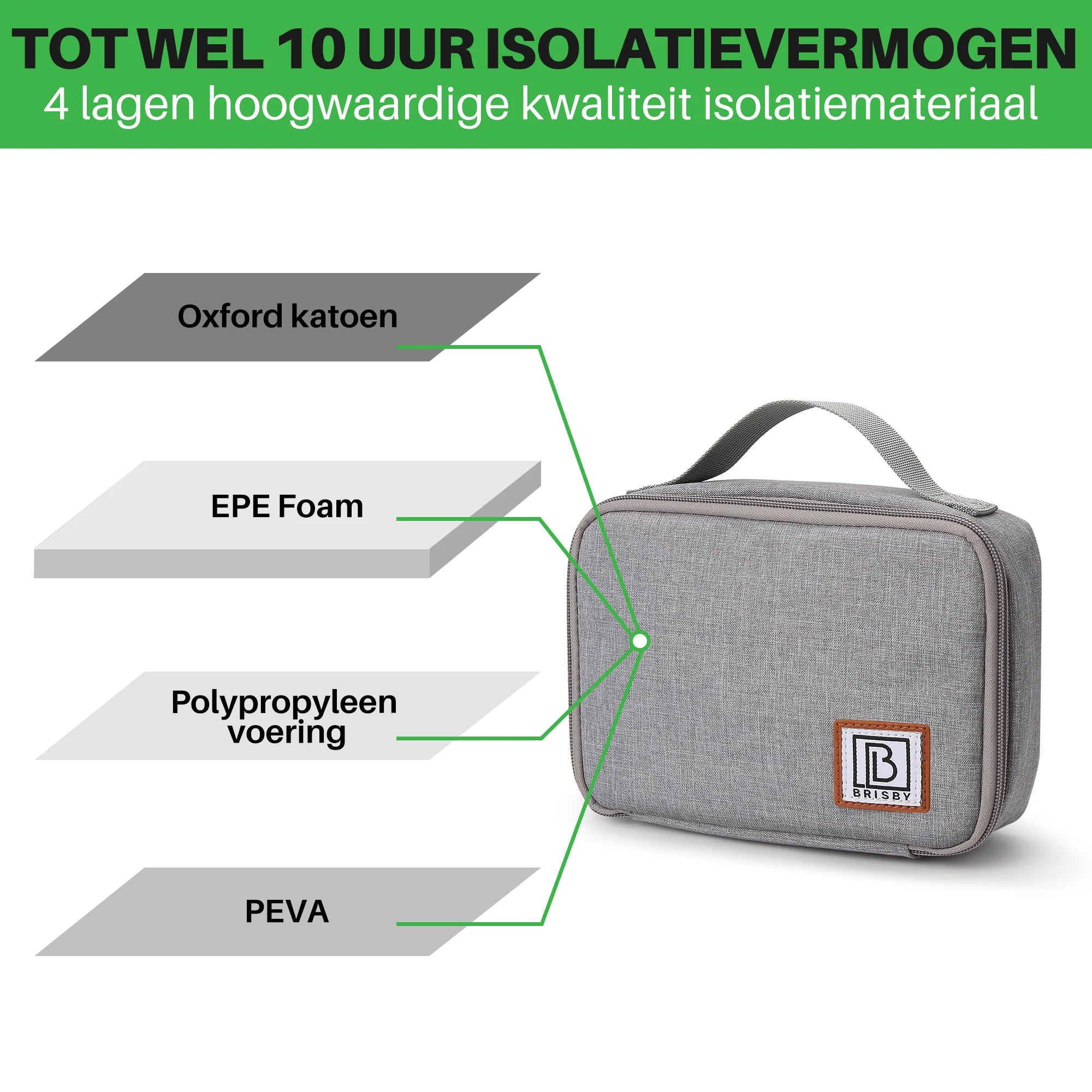 Cooler bag 1.5L grey - 4-layer insulated - free cooling element
