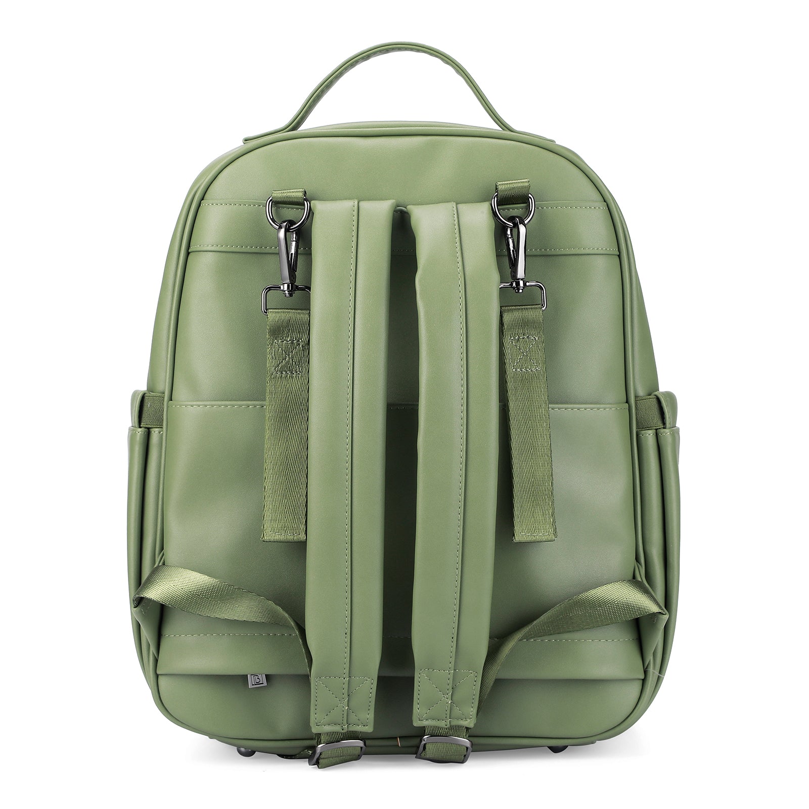 Venezia wear-resistant backpack green - PU leather - 14 inch laptop compartment - water-repellent