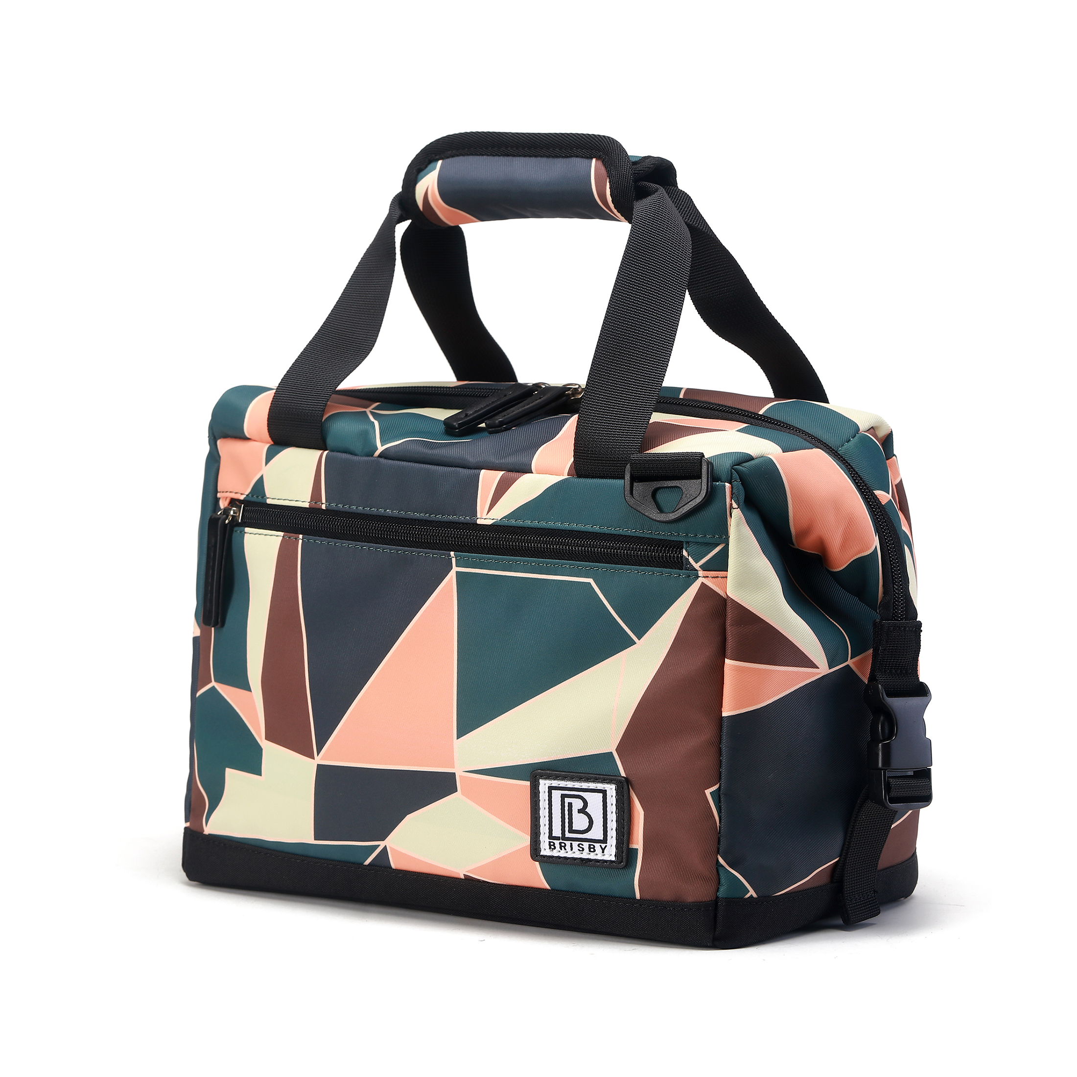 Cooler bag 12L abstract colors - Lunch bag - 4-layer insulated - extra space foldable - 2 free cooling elements - incl. shoulder strap