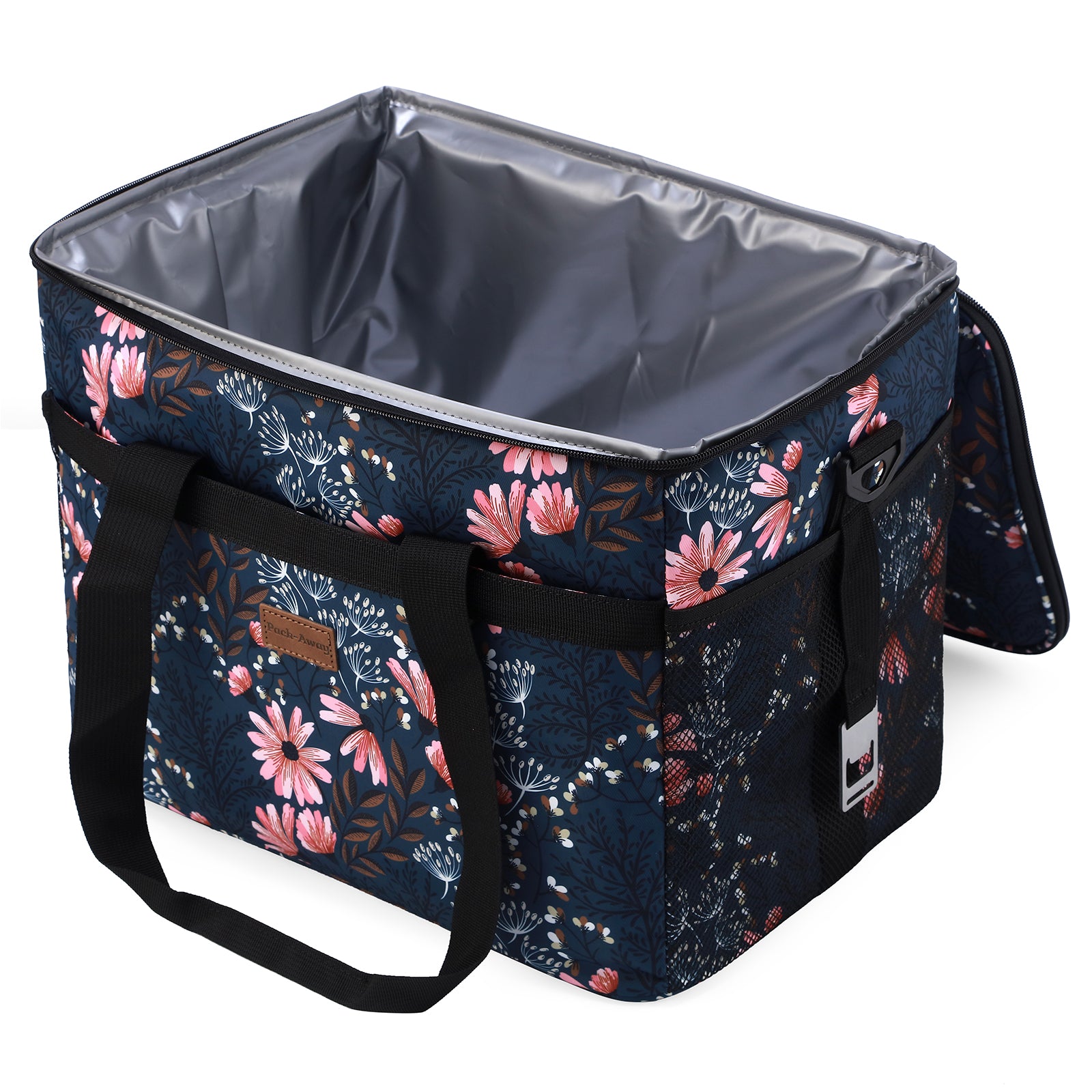 Cooler bag 30L Japanese flower - lunch bag - foldable - 4-layer insulated - incl. 4 free cooling elements and carrying strap
