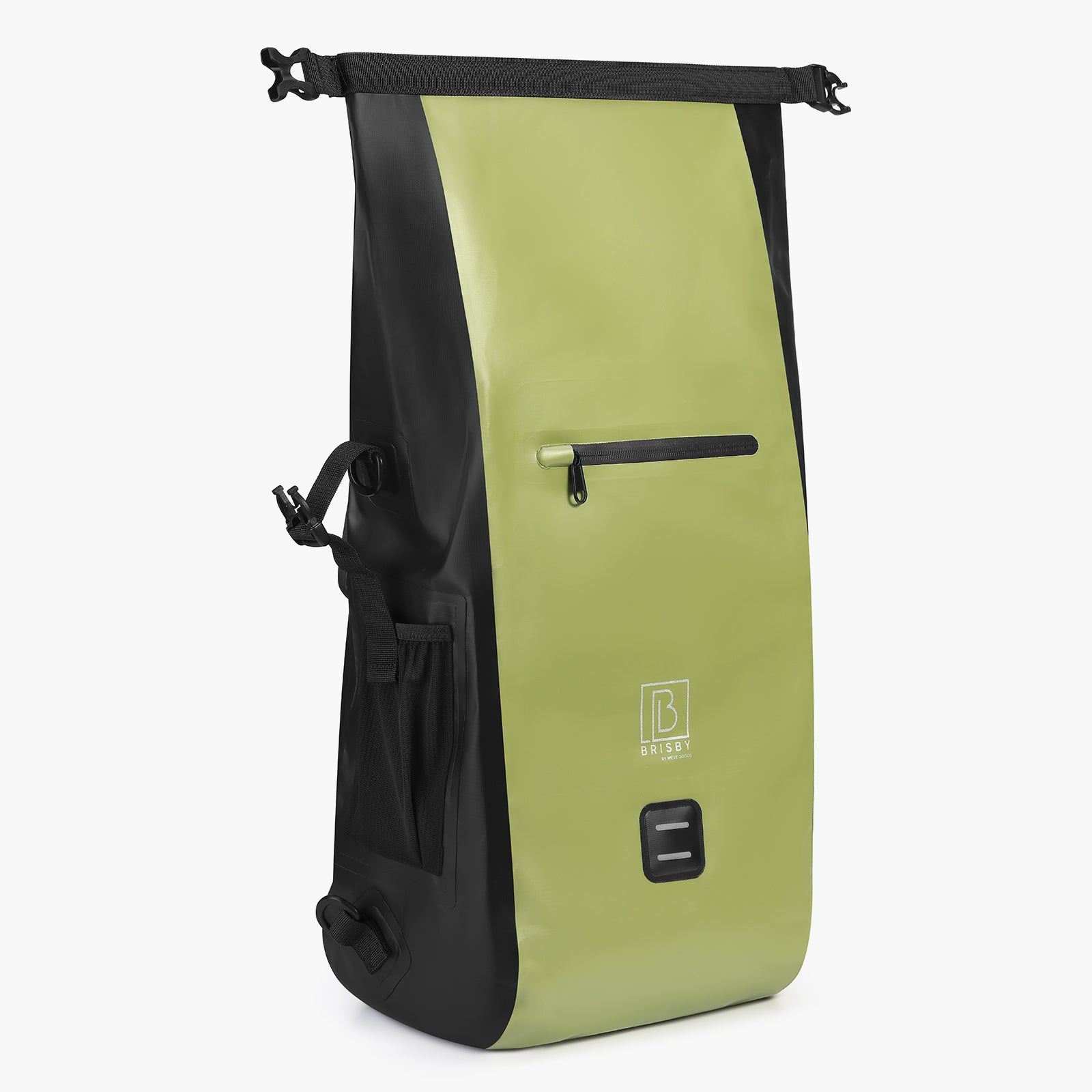 3 in 1 waterproof rolltop bicycle bag set 40-52L green - reflective - high visibility - bicycle bag - backpack - shoulder bag