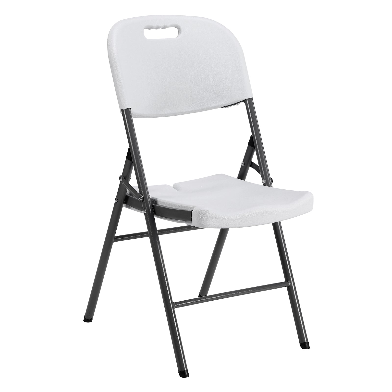 Bardi 4-piece folding chair set white/grey - heavy quality - weatherproof - 47x54x87 cm