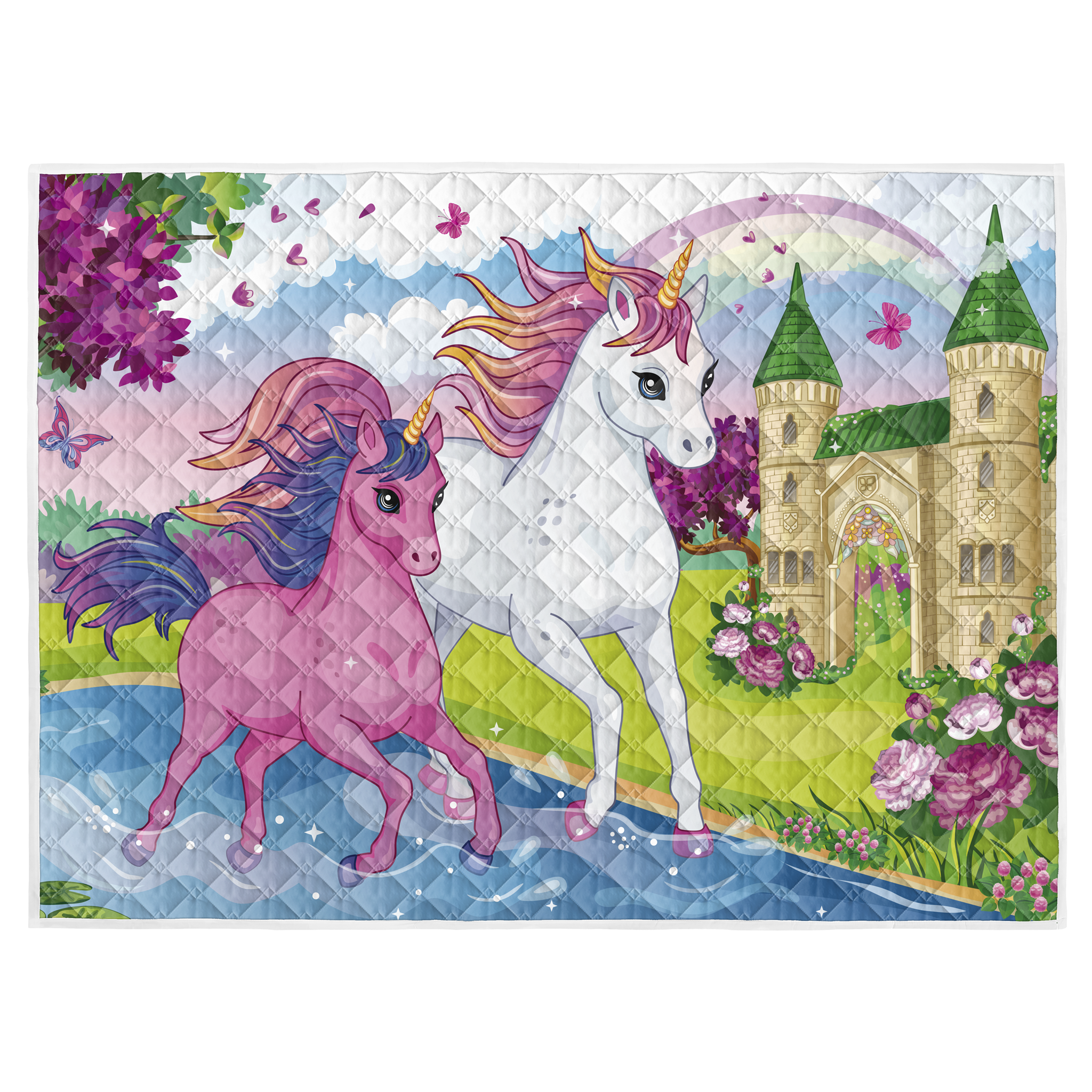 Play mat unicorn 150x200 - heavy quality - play mat - anti-slip - washable