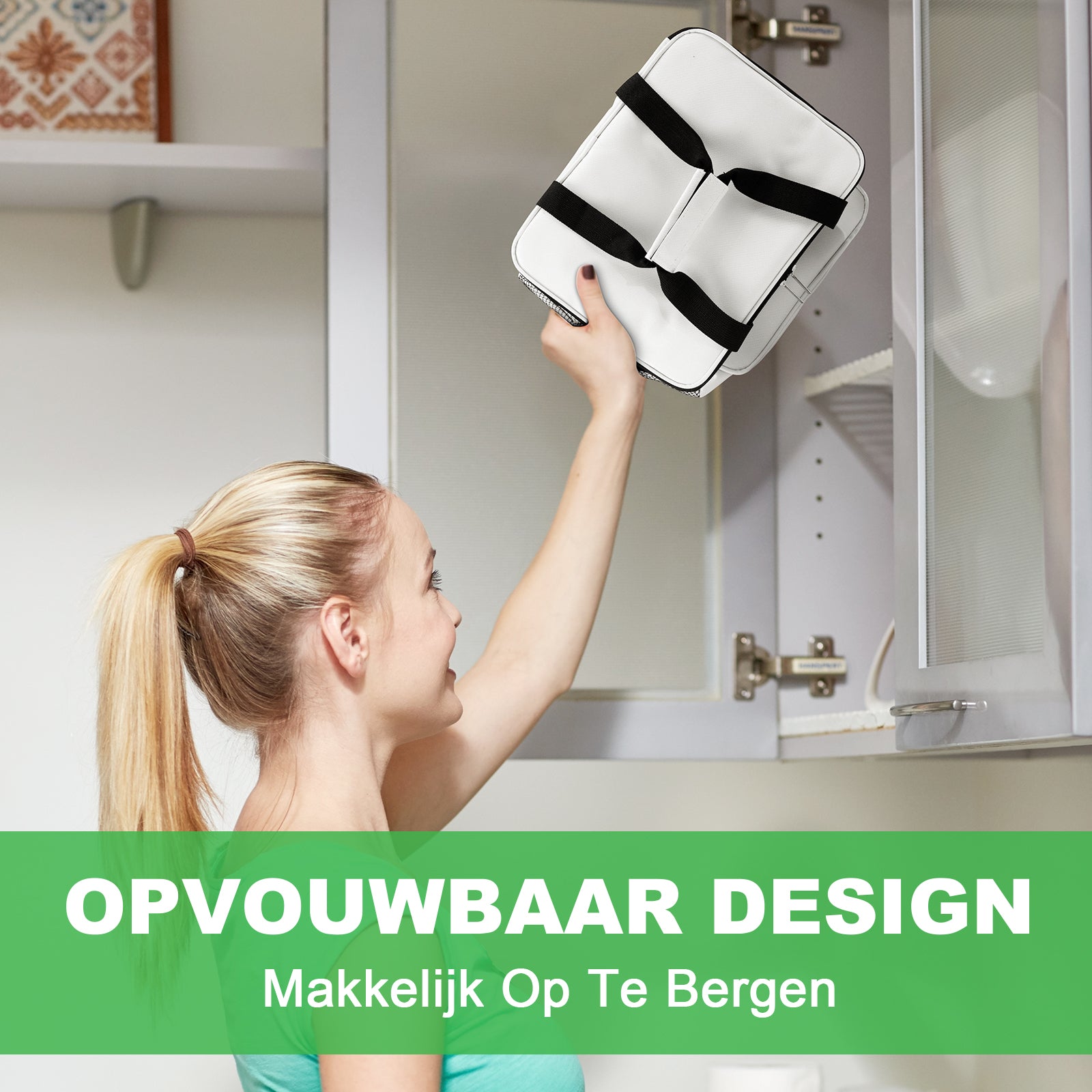 Koeltas 15L koeltas wit - lunchtas - 4-laags geïsoleerd - opvouwbaar - incl. 2 gratis koelelementen en draagband