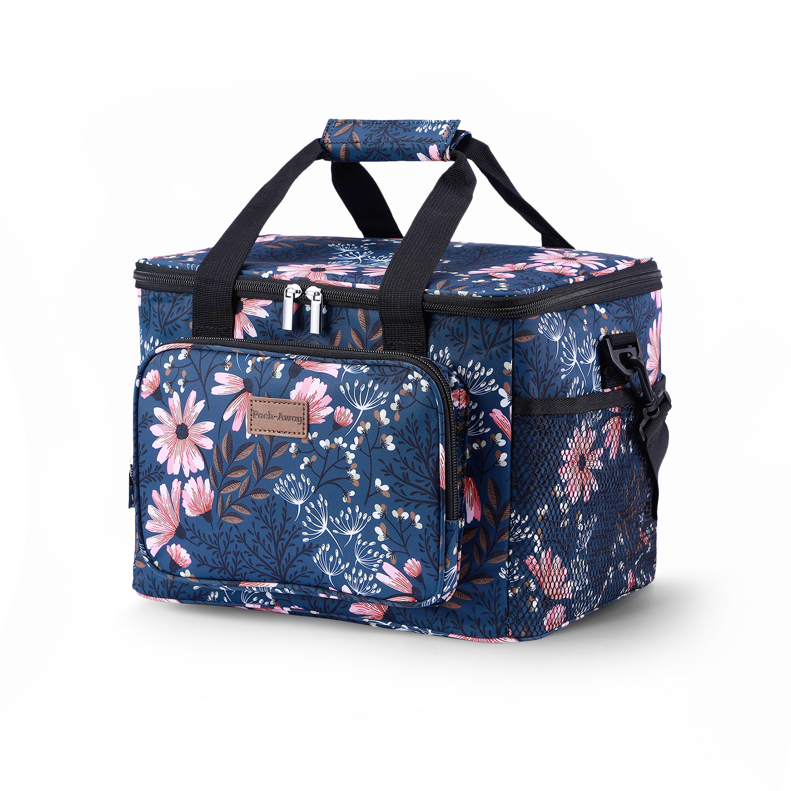 Cooler bag 15L Japanese flower - lunch bag - 4-layer insulated - foldable - incl. 2 free cooling elements and carrying strap