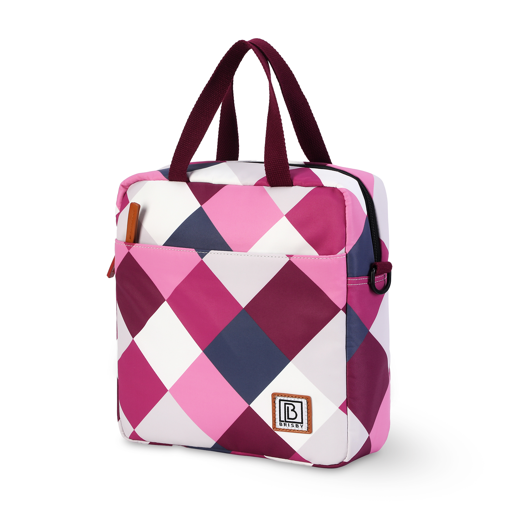 Brisby 4 Layer Insulated Cooler Bag - Lunch Bag 7 Liter - Block Pink