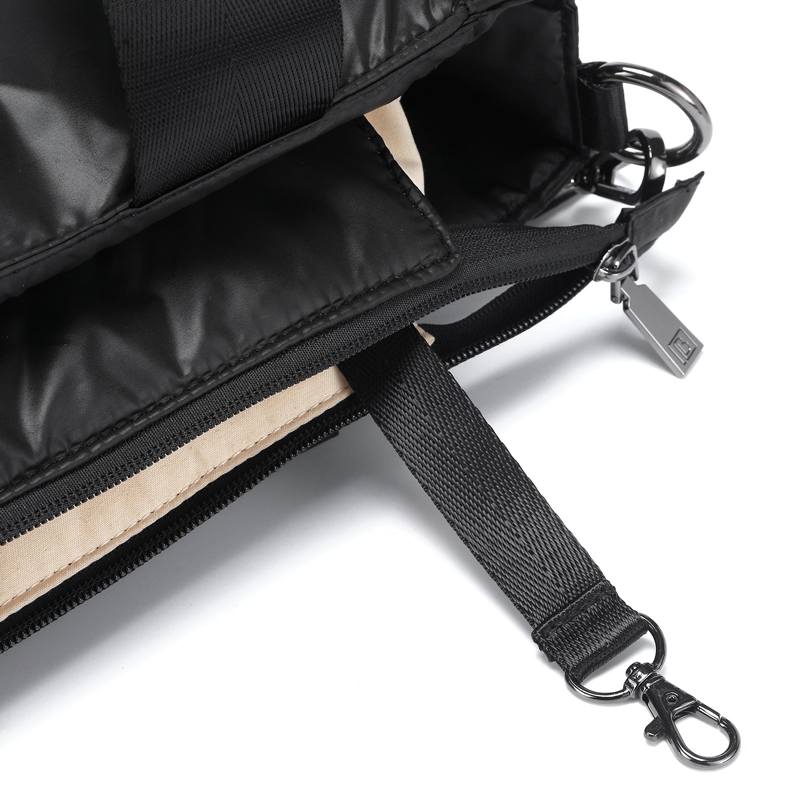 Florence diaper bag 17L black - shoulder bag, care bag - hard-wearing - incl. cool bag, changing mat and stroller hooks - nylon