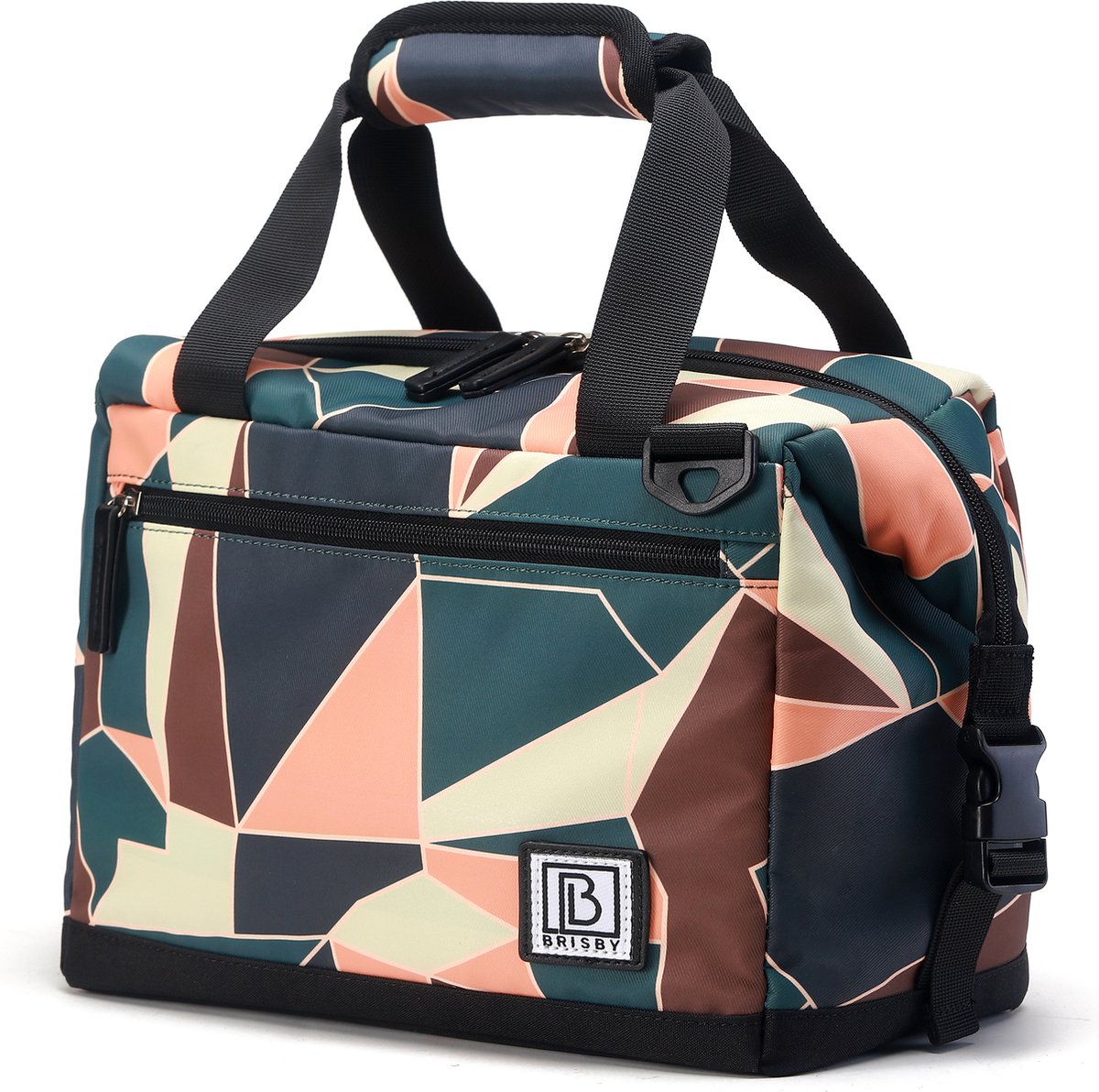 Cooler bag 12L abstract colors - Lunch bag - 4-layer insulated - extra space foldable - 2 free cooling elements - incl. shoulder strap