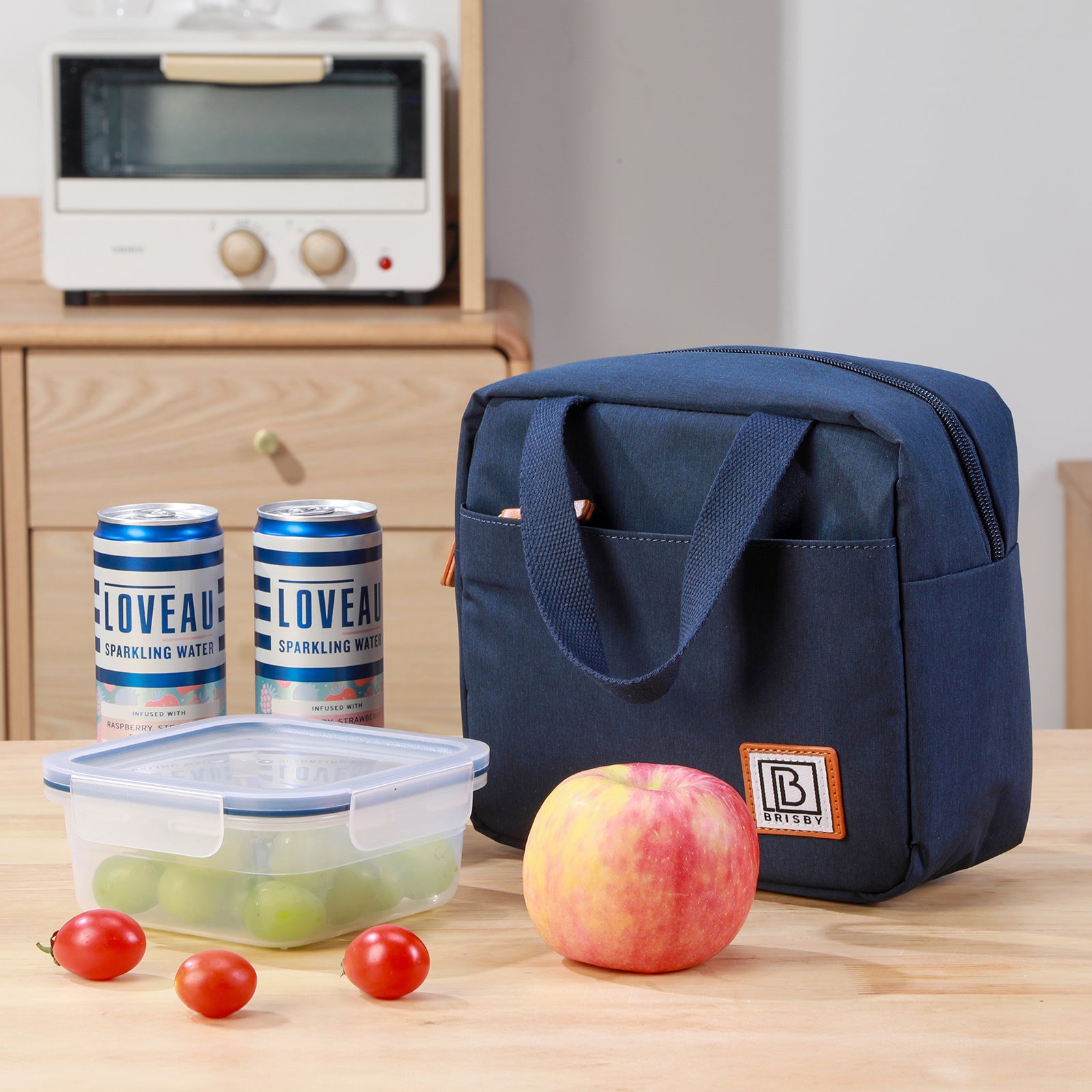 Brisby 4 Layer Insulated Cooler Bag - Lunch Bag - Breast Pump Bag 4 Liter - Blue