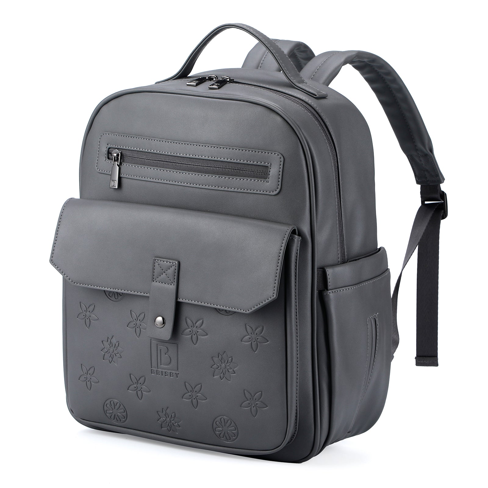 Venezia durable backpack gray - PU leather - 14 inch laptop compartment - water-repellent