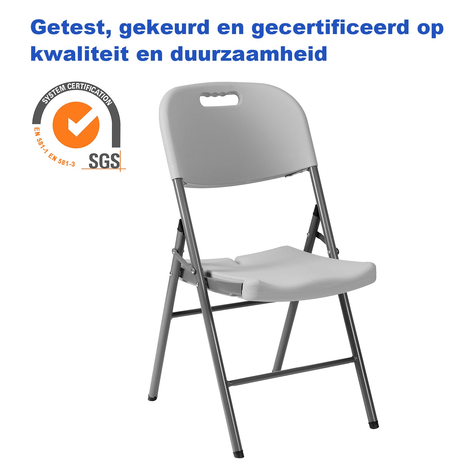 Bardi 4-delige Klapstoelen set stevig grijs - 200 kg draagvermogen