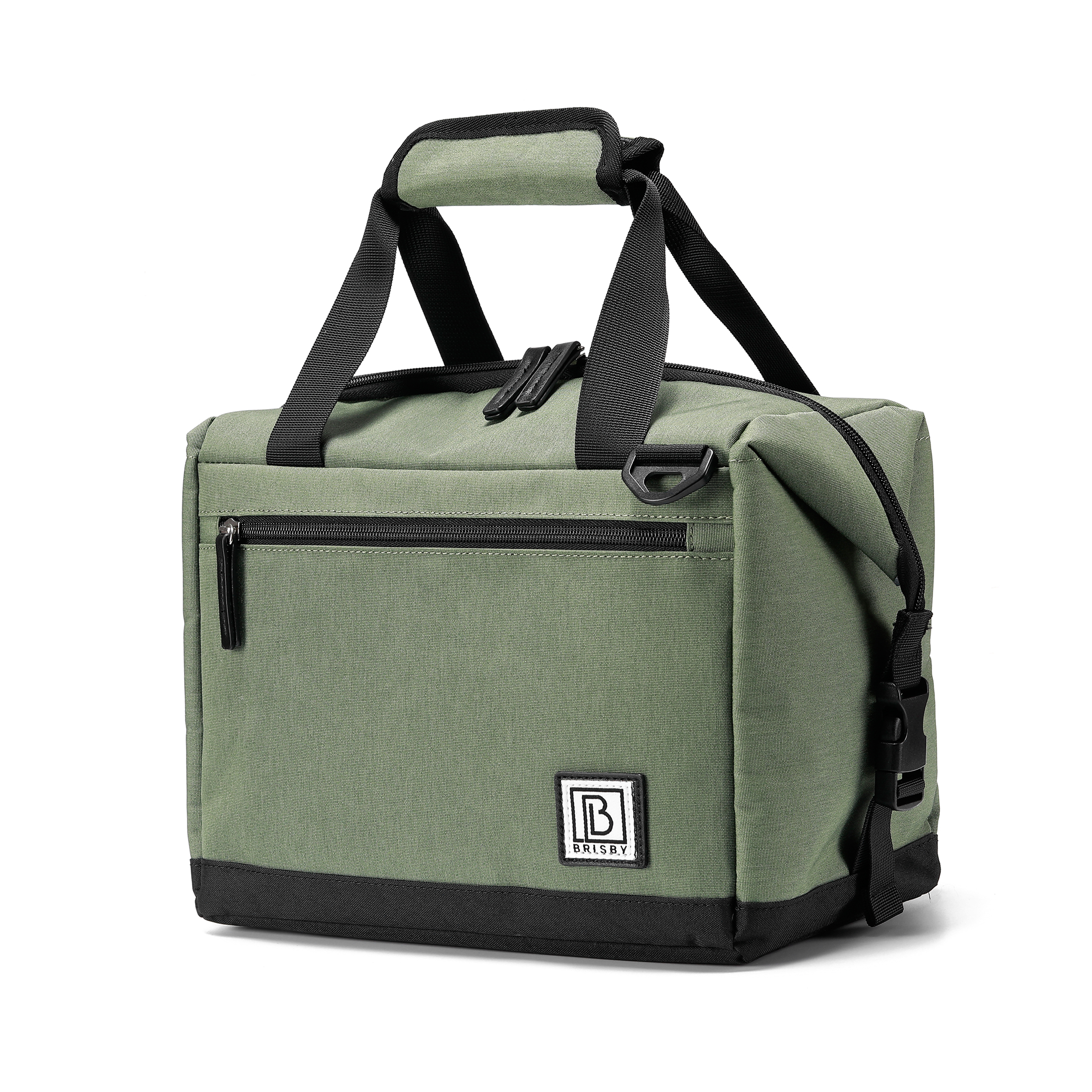 Cooler bag 12L green - Lunch bag - 4-layer insulated - extra space foldable - 2 free cooling elements - incl. shoulder strap