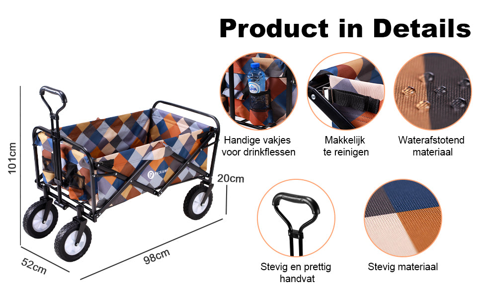 Packaway Bolderkar 70kg blok - opvouwbaar - wasbaar polyester