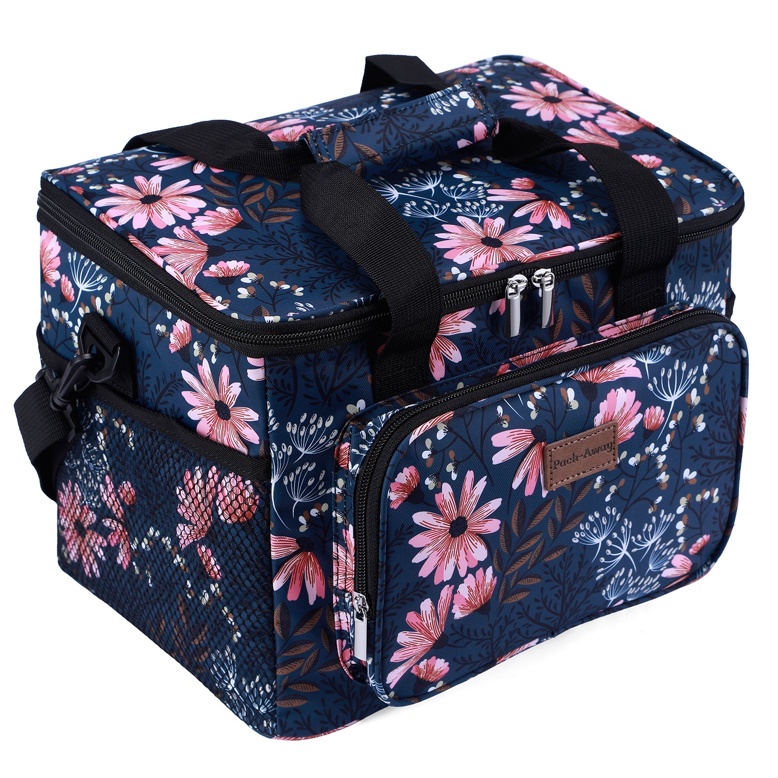 Cooler bag 15L Japanese flower - lunch bag - 4-layer insulated - foldable - incl. 2 free cooling elements and carrying strap
