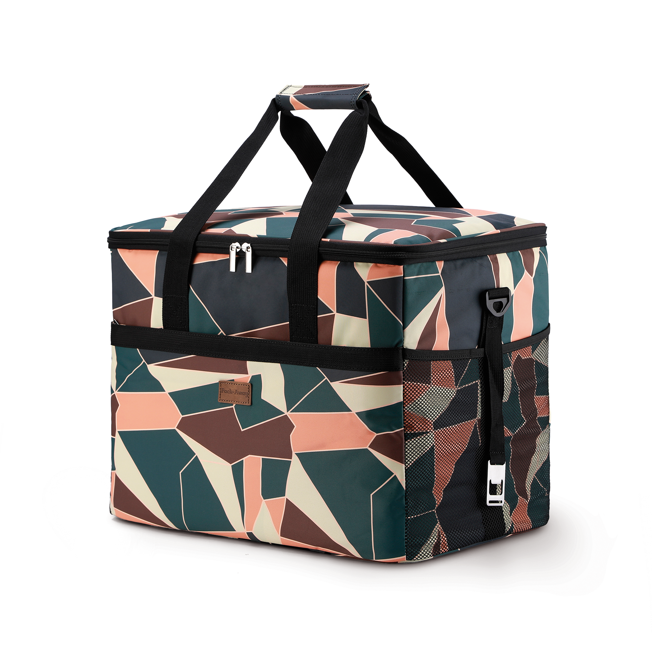 Cooler bag 40L abstract - lunch bag - foldable - 4-layer insulated - incl. 6 free cooling elements and carrying strap