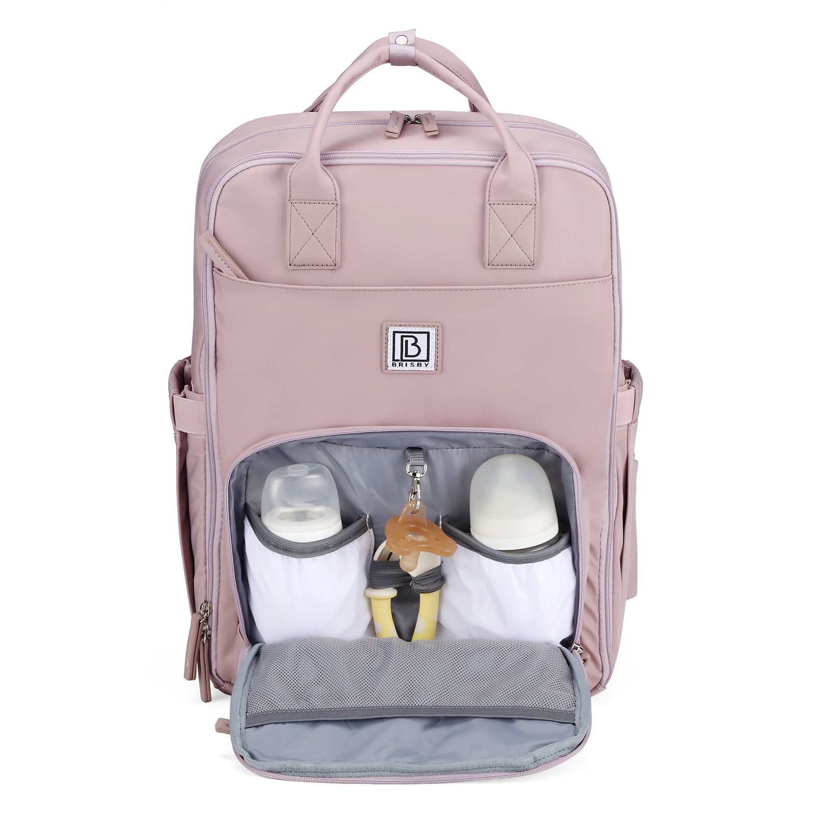 Brisby slijtvaste Luiertas – verzorgingstas – met buggymontage - Calm Lila
