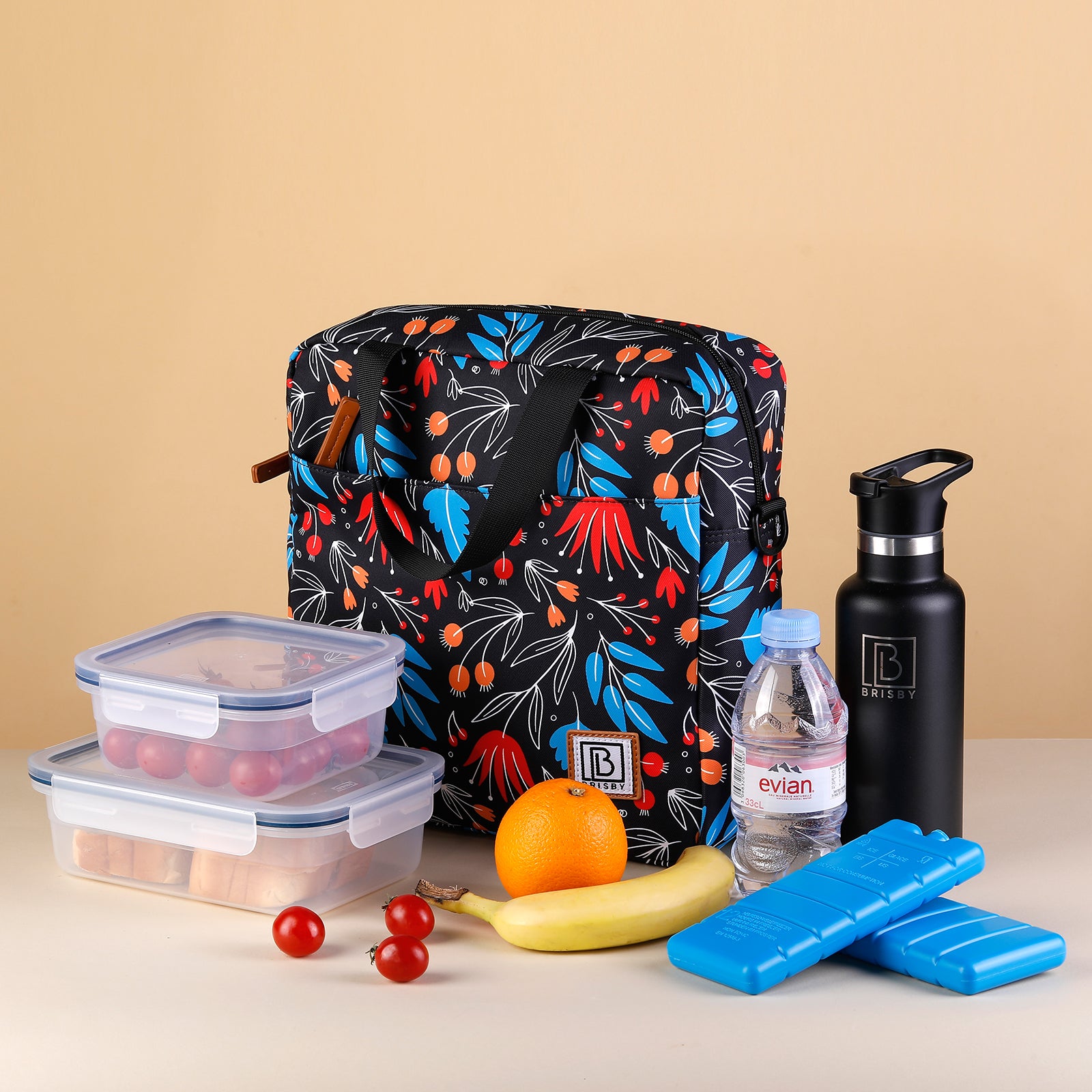 Cooler bag 7L night flower - Lunch bag - 4-layer insulated - 2 free cooling elements - incl. shoulder strap