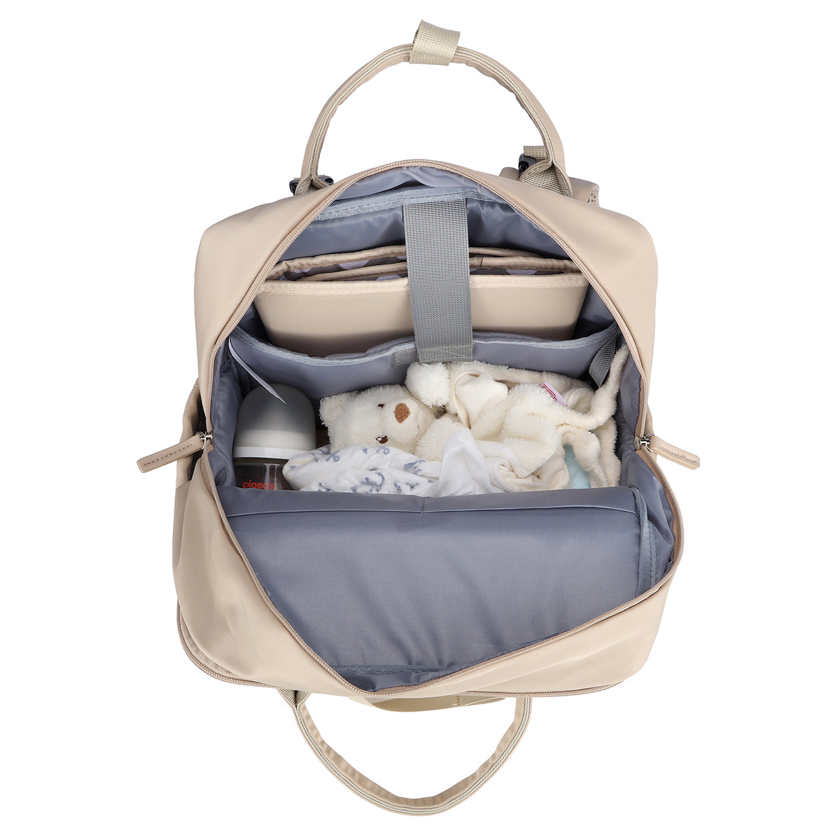 Brisby slijtvaste Luiertas – verzorgingstas – met buggymontage - Natural Champagne