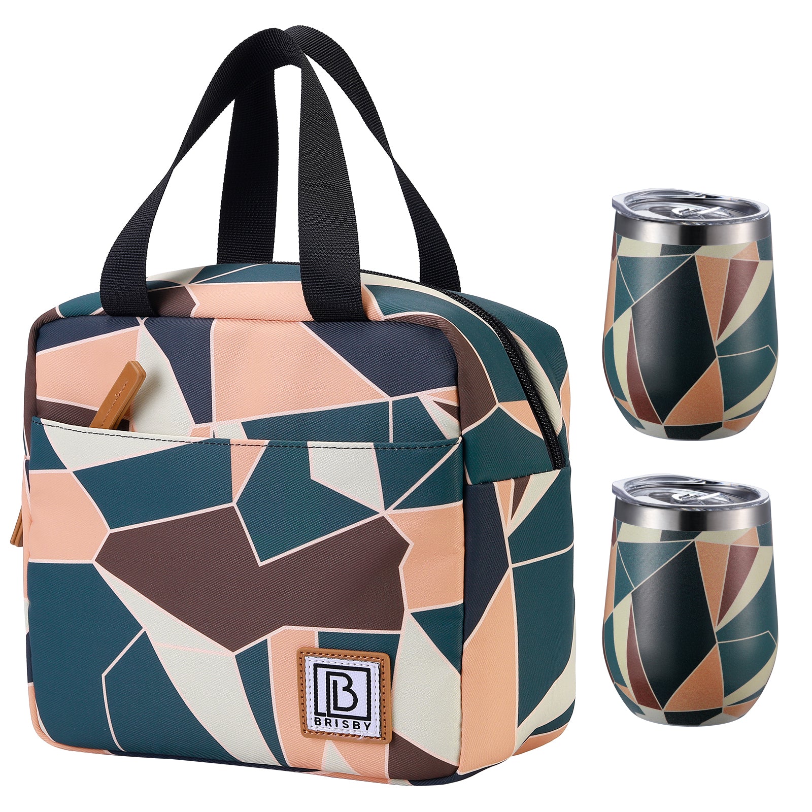 Bardi Thermosbekers 0,3L RVS abstract colours set - incl. deksels - dubbelwandig