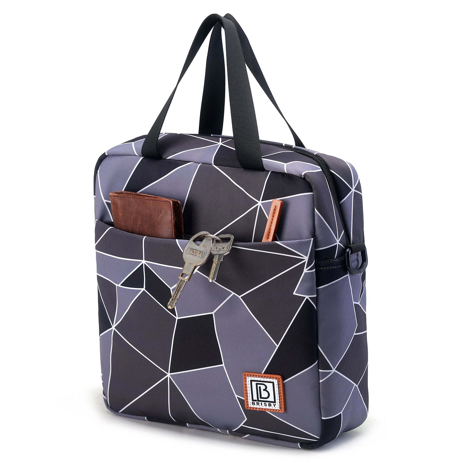 Cooler bag 7L abstract gray and black - Lunch bag - 4-layer insulated - 2 free cooling elements - incl. shoulder strap