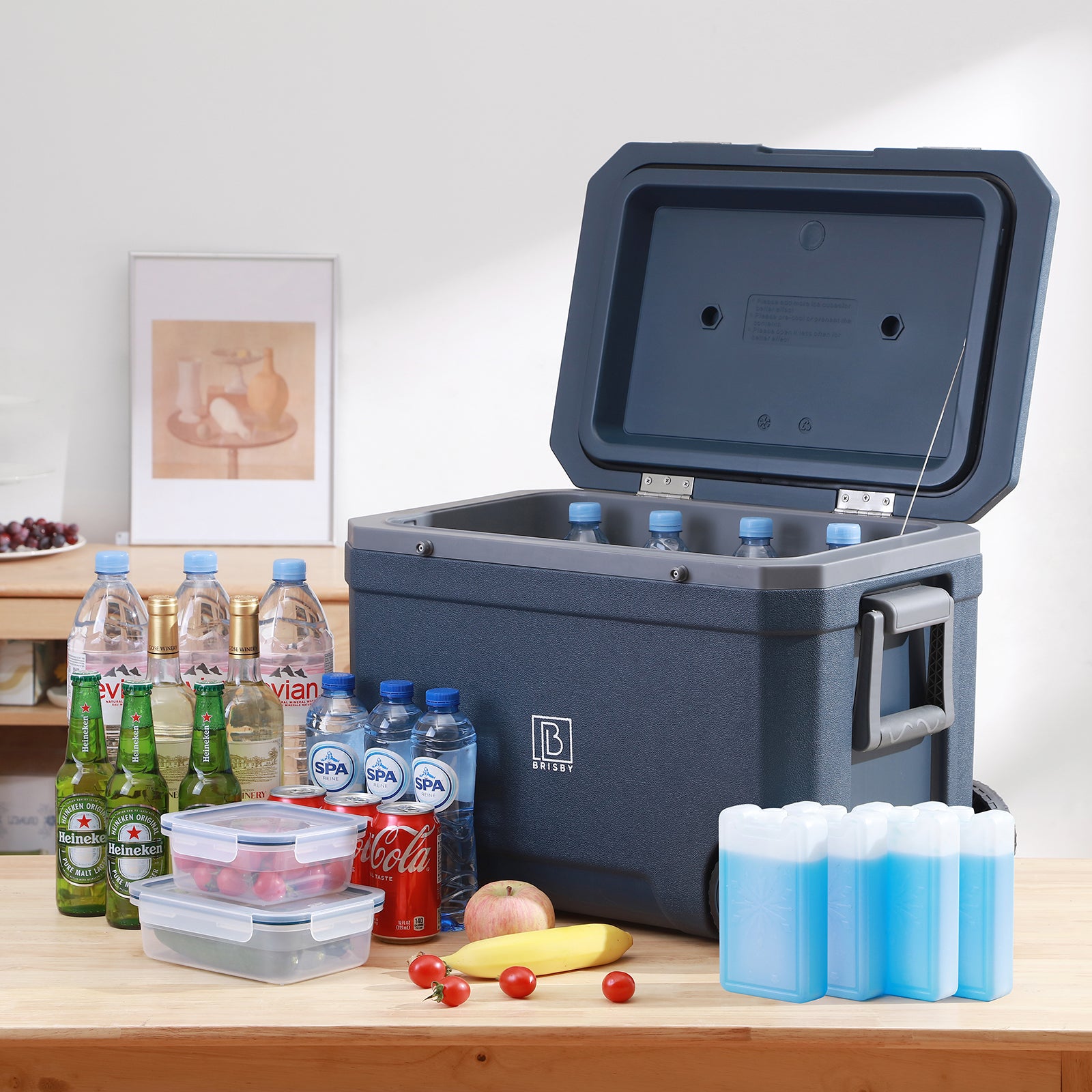 Cool box 45L blue - 3 days insulation - 4 cooling elements - temperature-safe closure