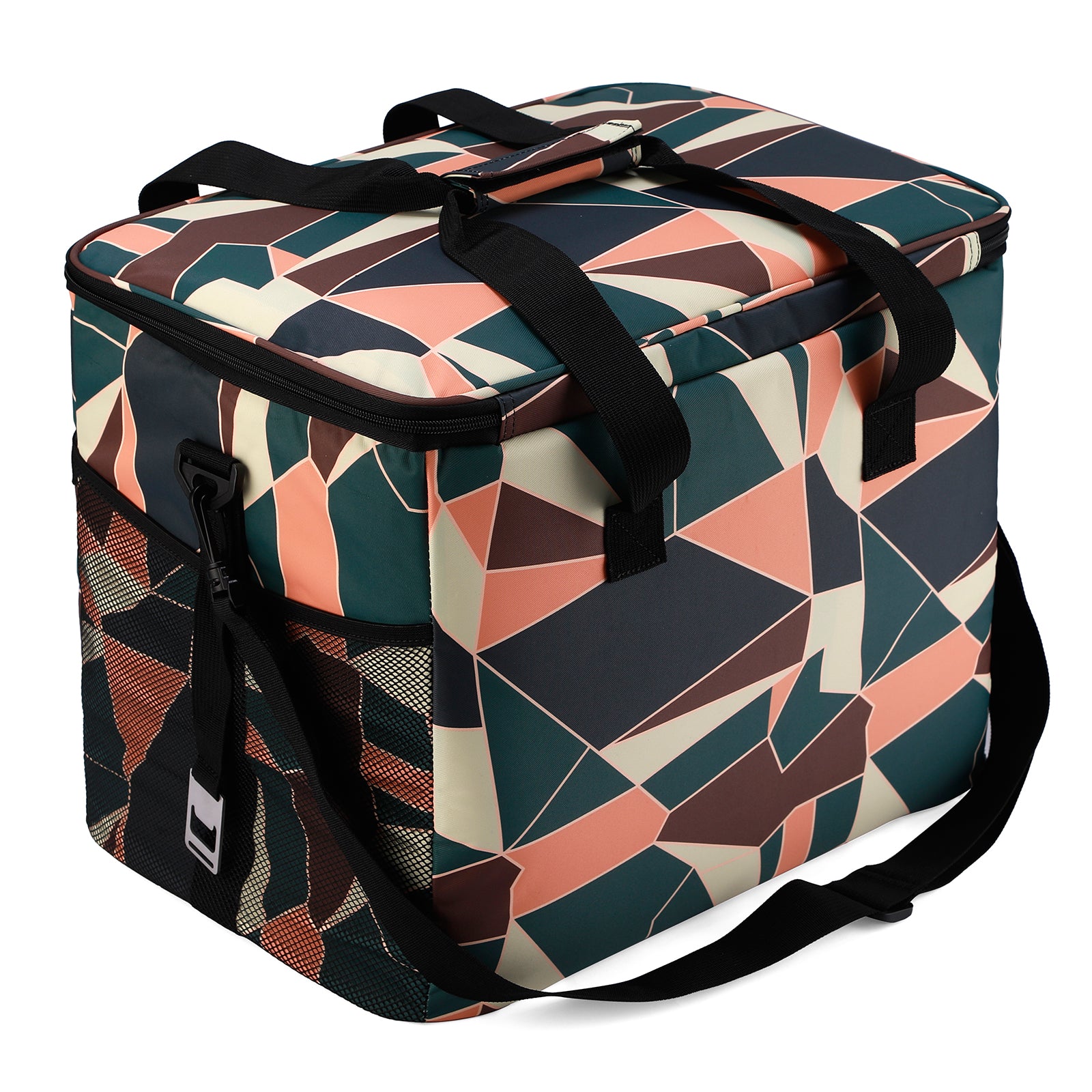 Cooler bag 40L abstract - lunch bag - foldable - 4-layer insulated - incl. 6 free cooling elements and carrying strap