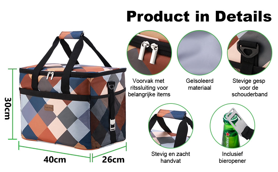 Packaway Koeltas 30L block - incl. 4 koelelementen, draagband