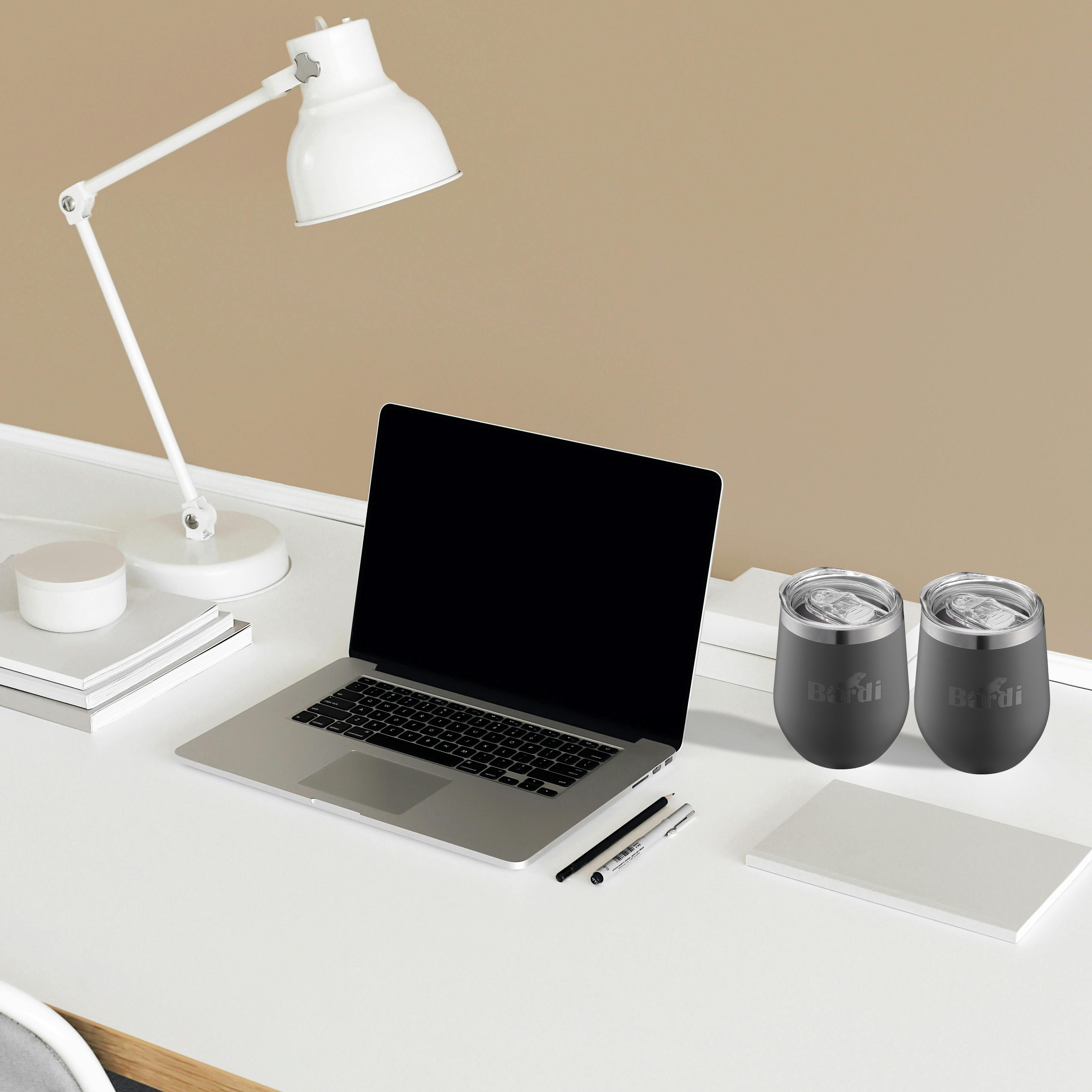 Bardi Thermosbekers 0,3L RVS grijs set - incl. deksels - dubbelwandig