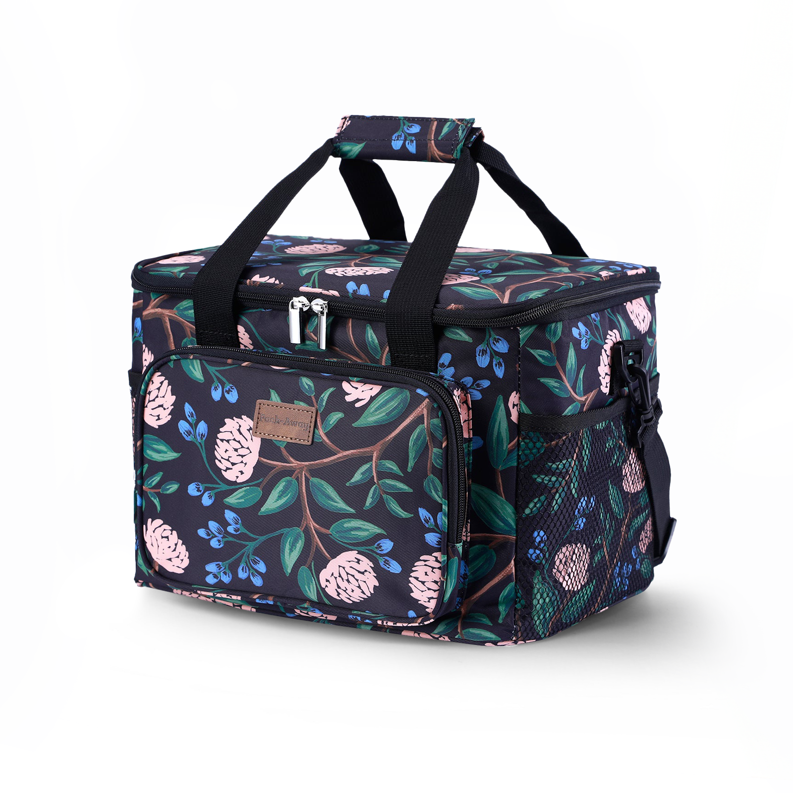 Cooler bag 15L passion flower - lunch bag - 4-layer insulated - foldable - incl. 2 free cooling elements and carrying strap