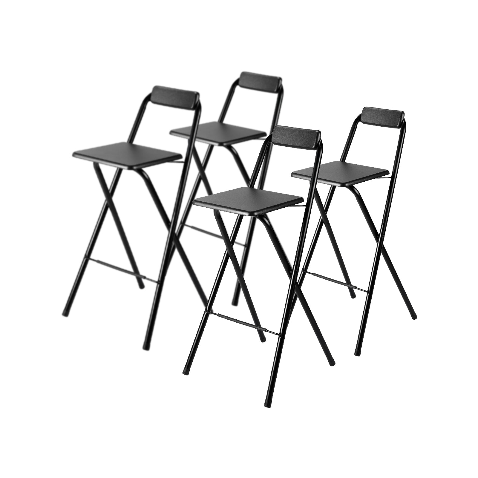 4x folding bar stool black - 100 kg load capacity - for standing table and bar