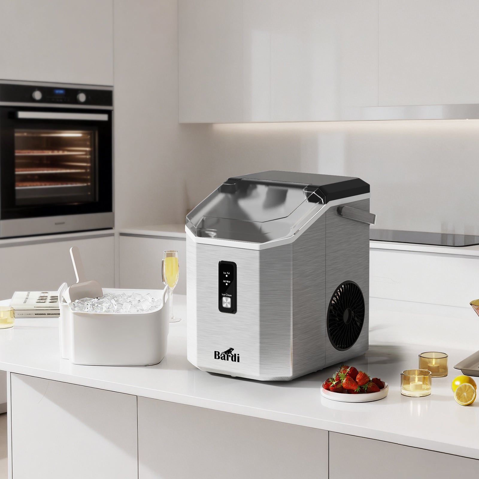 Bardi Nugget IJsblokjesmachine Square 1,1L RVS - 15 kg/24 uur - incl. thermosbeker