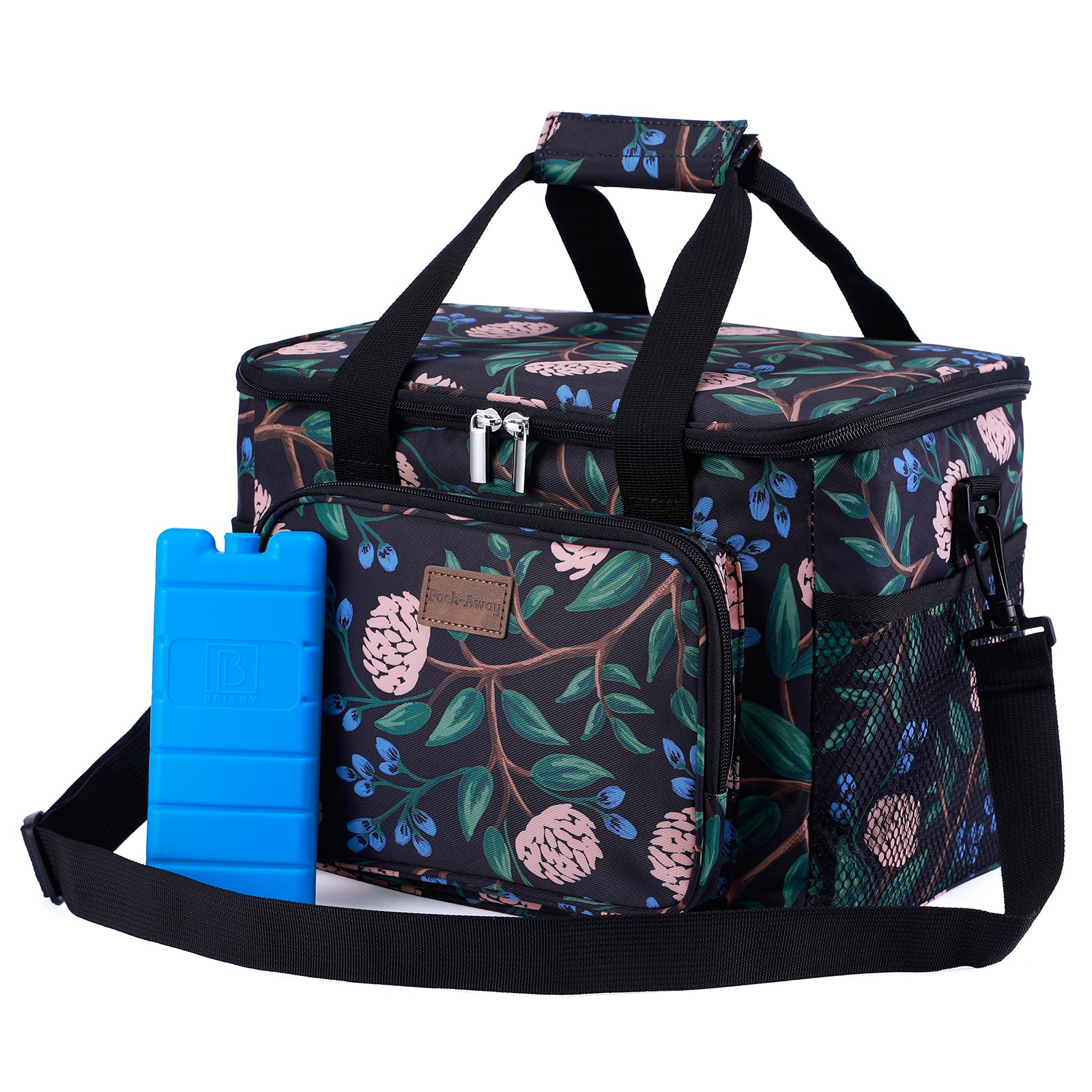 Cooler bag 15L passion flower - lunch bag - 4-layer insulated - foldable - incl. 2 free cooling elements and carrying strap