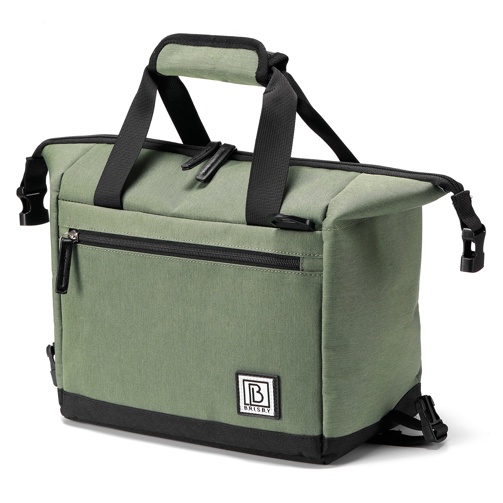 Cooler bag 12L green - Lunch bag - 4-layer insulated - extra space foldable - 2 free cooling elements - incl. shoulder strap