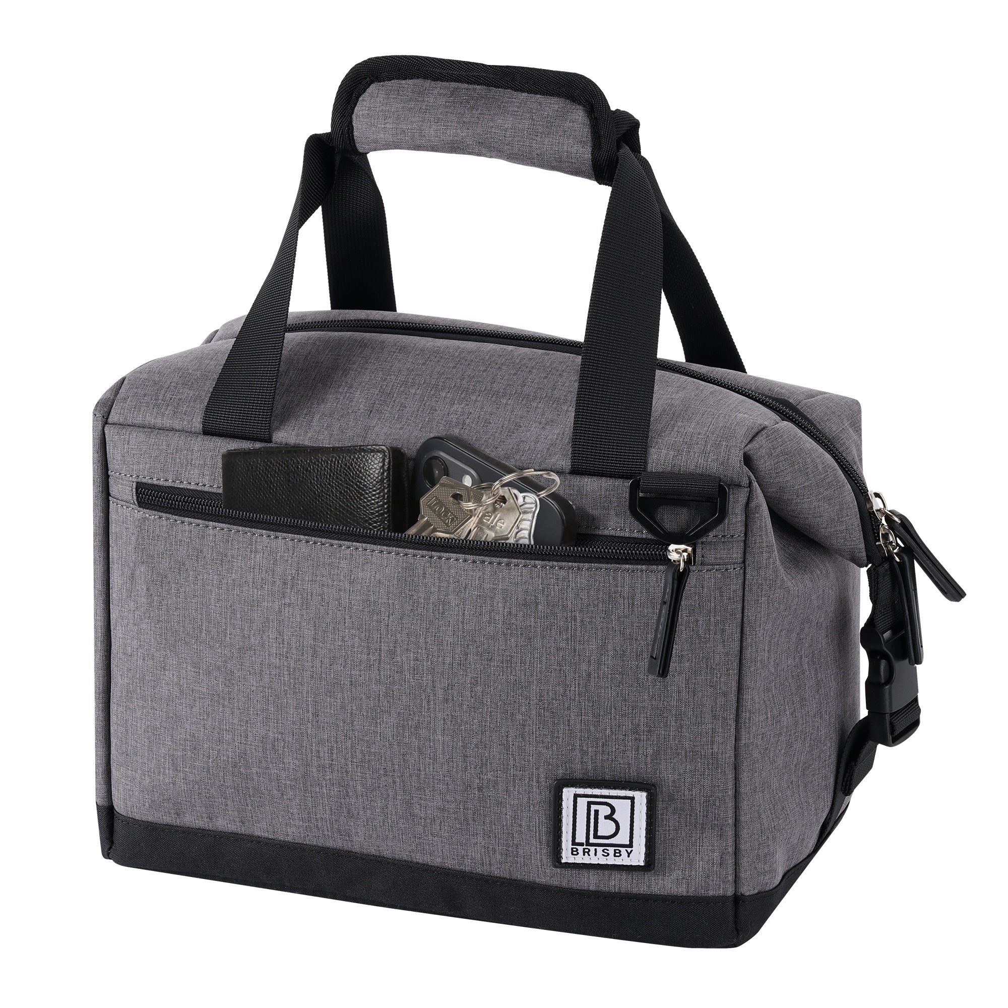 Brisby Koeltas 12L donkergrijs - incl. 2 koelelementen, schouderband