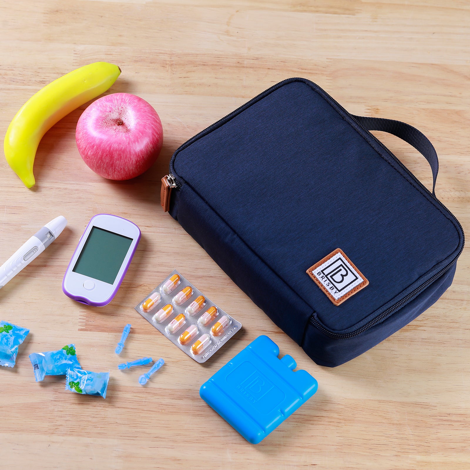 Cooler bag 2.5L blue - 4-layer insulated - free cooling element