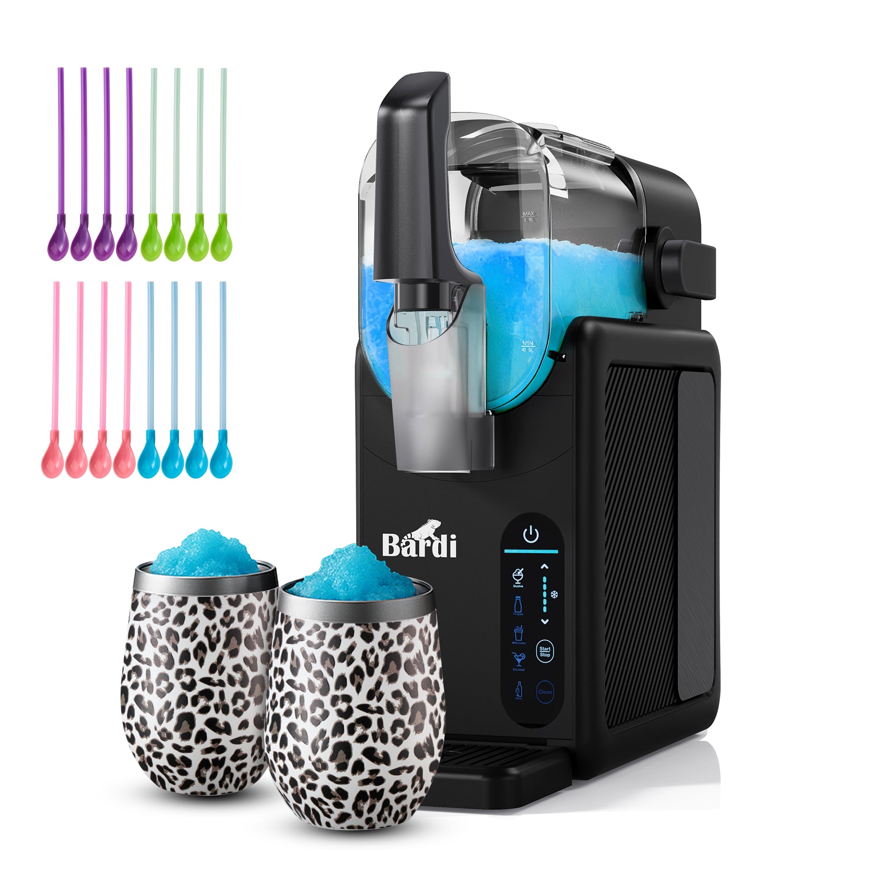 Bardi Slushmachine 2,6L + 2 thermoscups leo set - 7-in-1