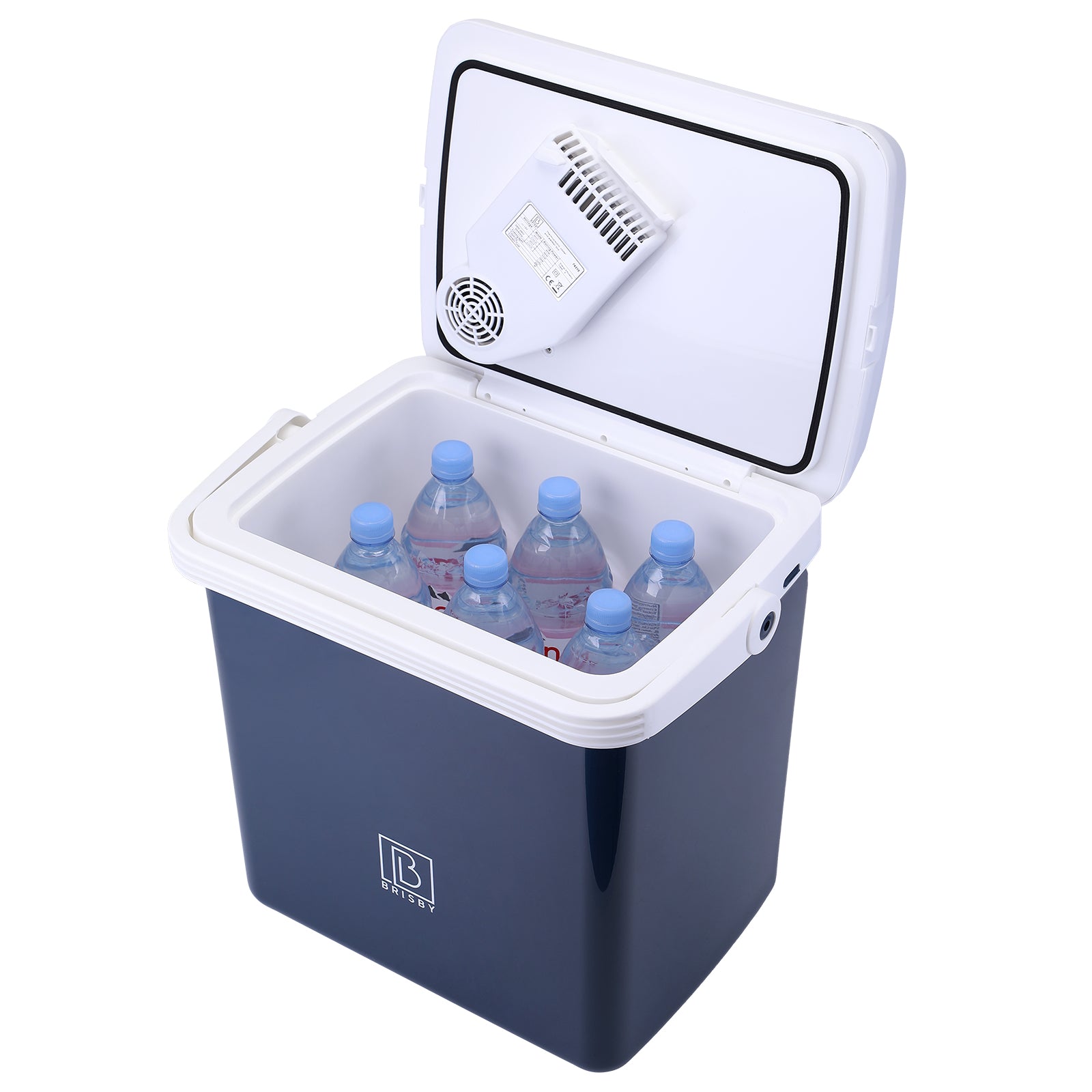 Electric cool box 25L blue - AC/DC 12V, 220/230V - incl. divider - lockable lid