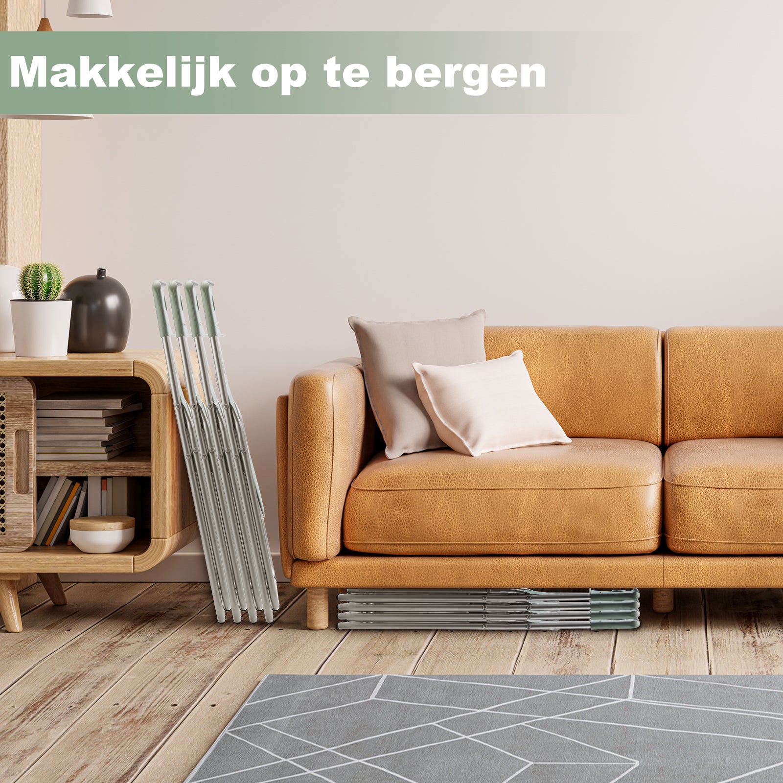 8-delige klapstoelenset stevige kwaliteit groen - weersbestending - 100 kg draagvermogen - 44 x 45 x 79 cm