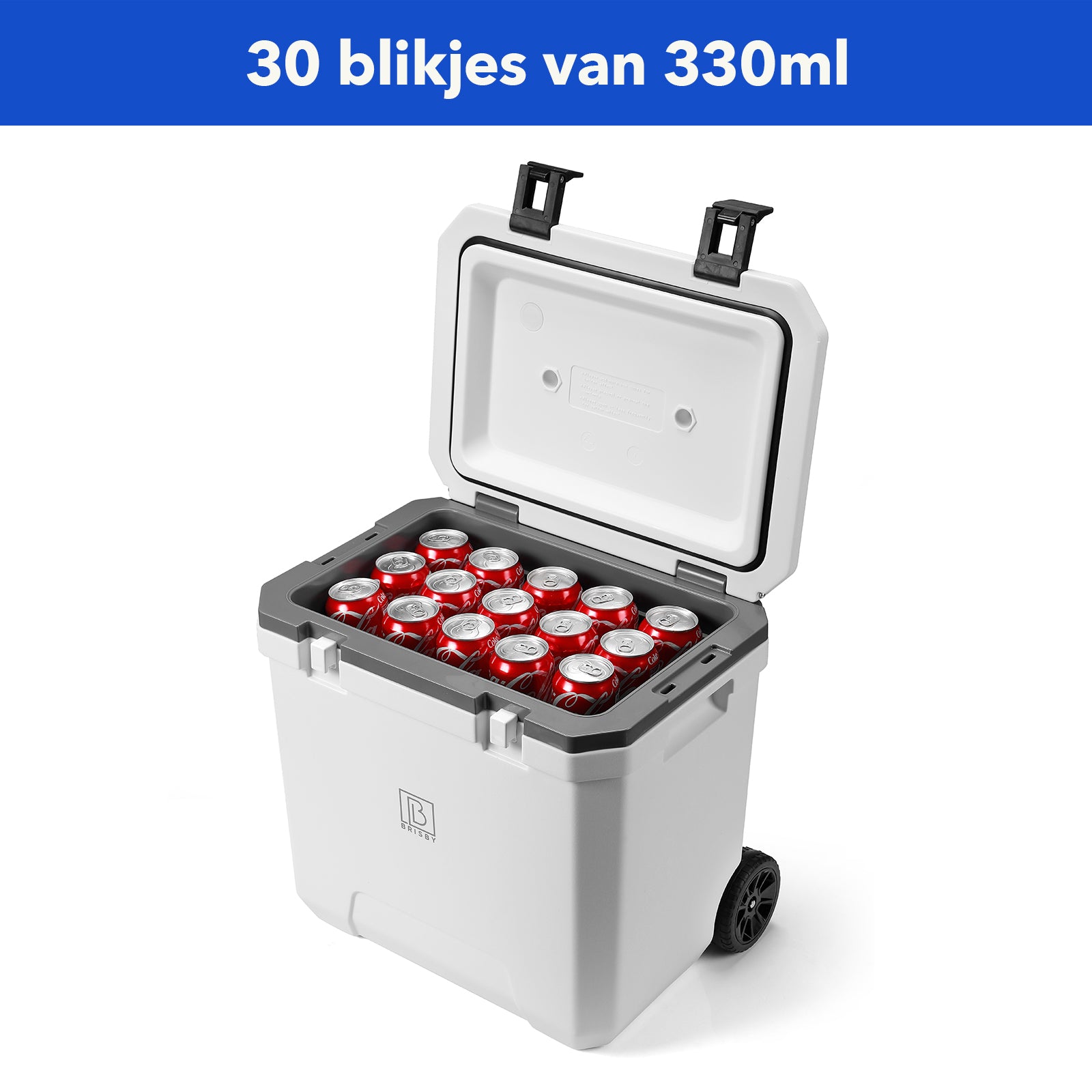 Koelbox trolley 40L wit - Telescopisch handvat - incl. 4 koelelementen
