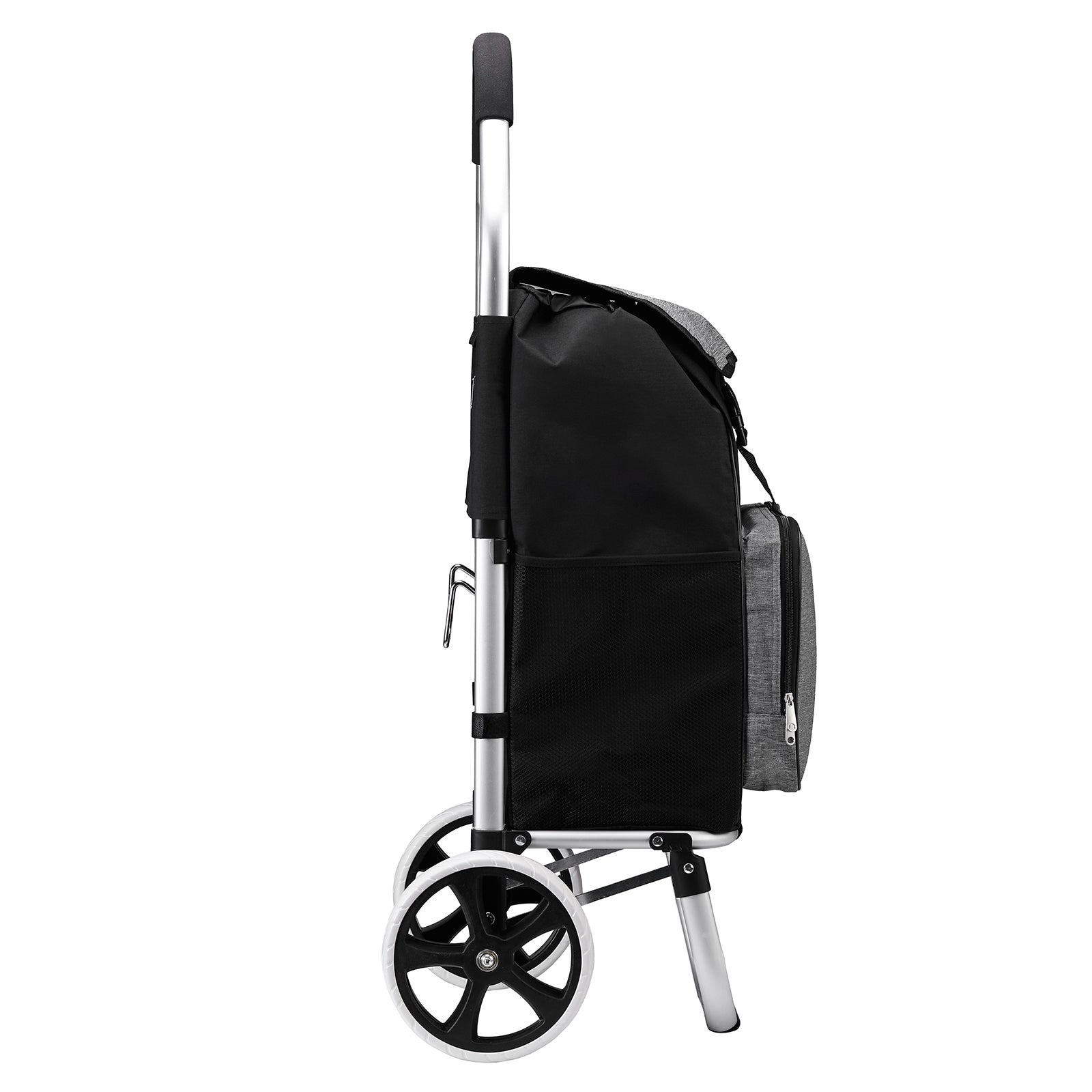 Shopping trolley 45L black and grey - shopping trolley suspension - foldable - telescopic handle