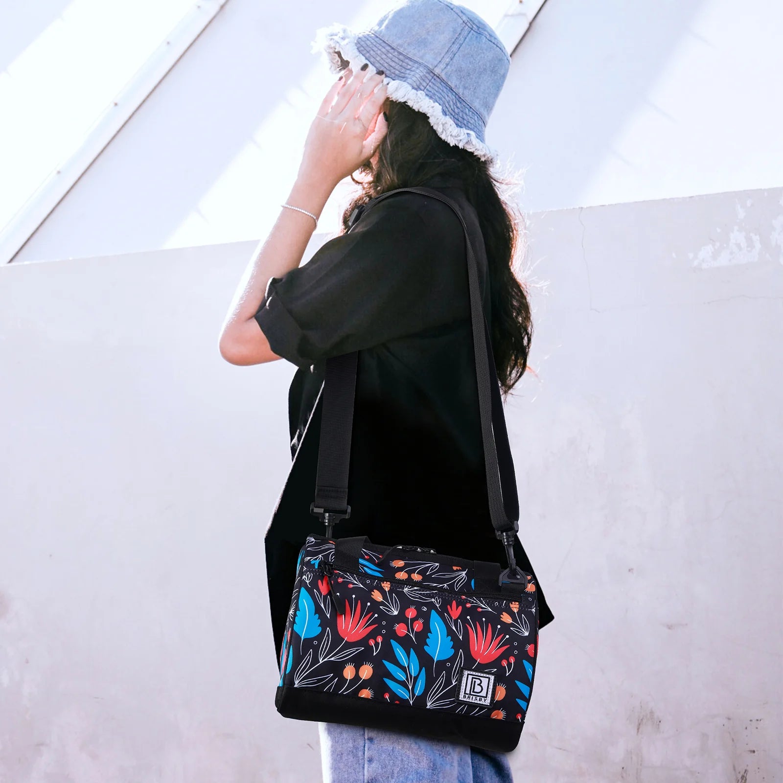 Cooler bag 10L night flower - Lunch bag - 4-layer insulated - 2 free cooling elements - incl. shoulder strap