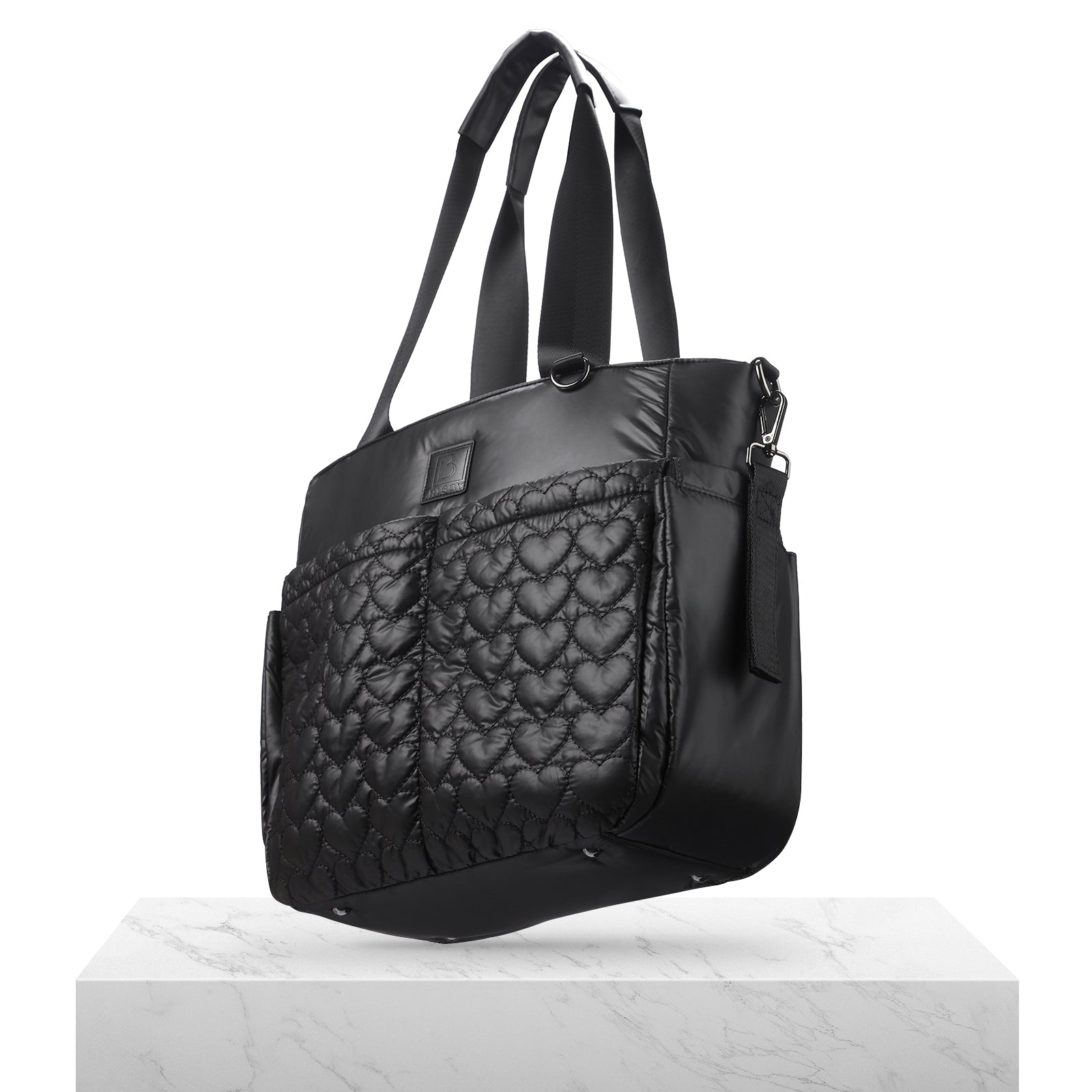Florence diaper bag 17L black - shoulder bag, care bag - hard-wearing - incl. cool bag, changing mat and stroller hooks - nylon