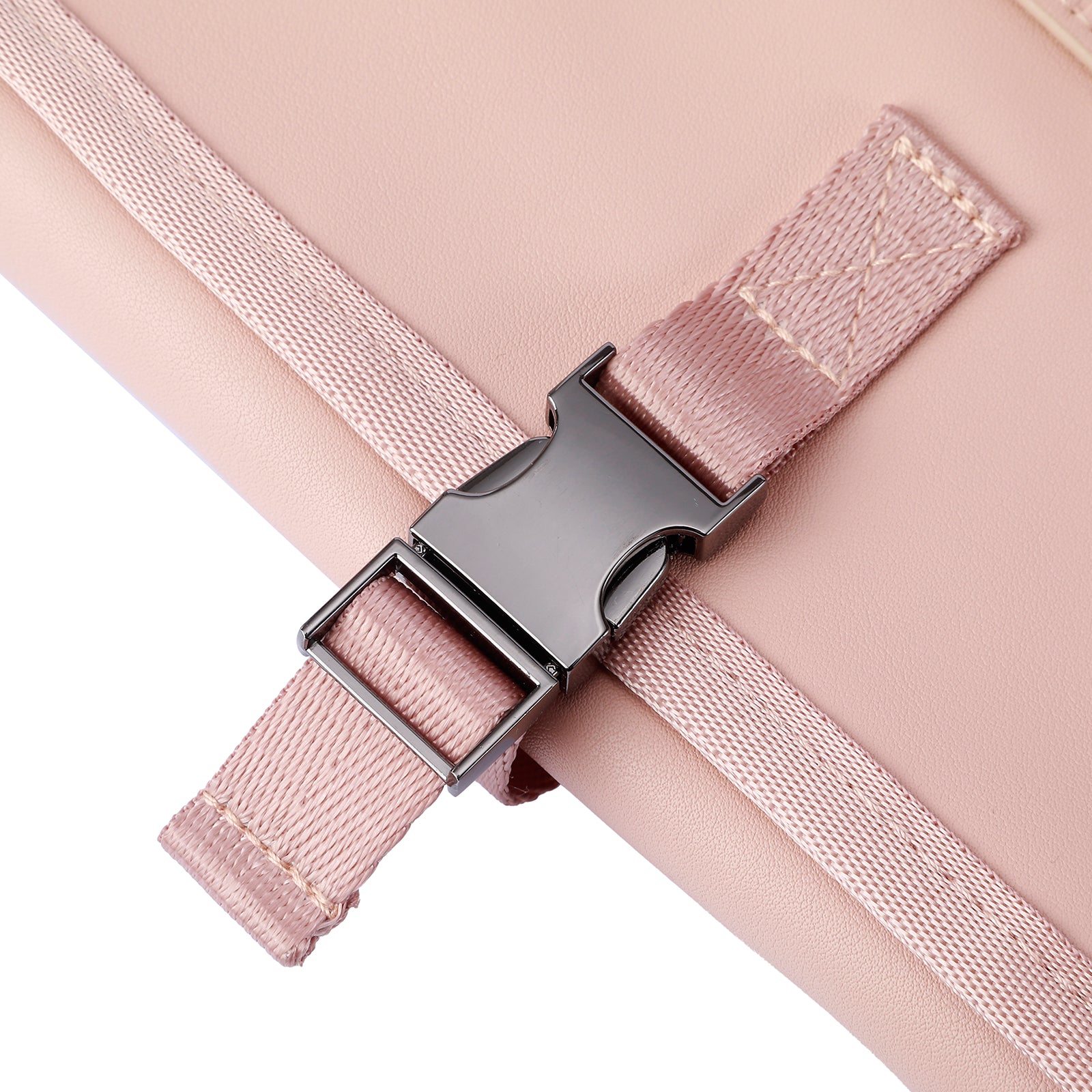 Venezia diaper bag and backpack pink - nursing bag - hard-wearing - incl. buggy/pram hooks, changing mat and cool bag - PU leather
