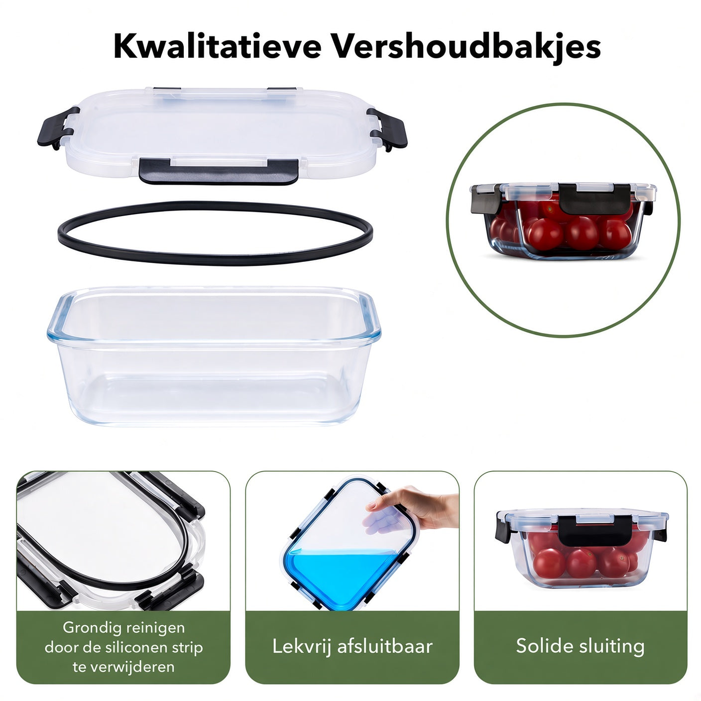 Bardi 12-Delige Glazen Vershoudbakjes – Meal Prep Bakjes Glas met Deksel – BPA & PFAS Vrij – Luchtdicht – Incl. 40 Bardi Prep & Store Labels + 10 Wondersponzen – 6,79L