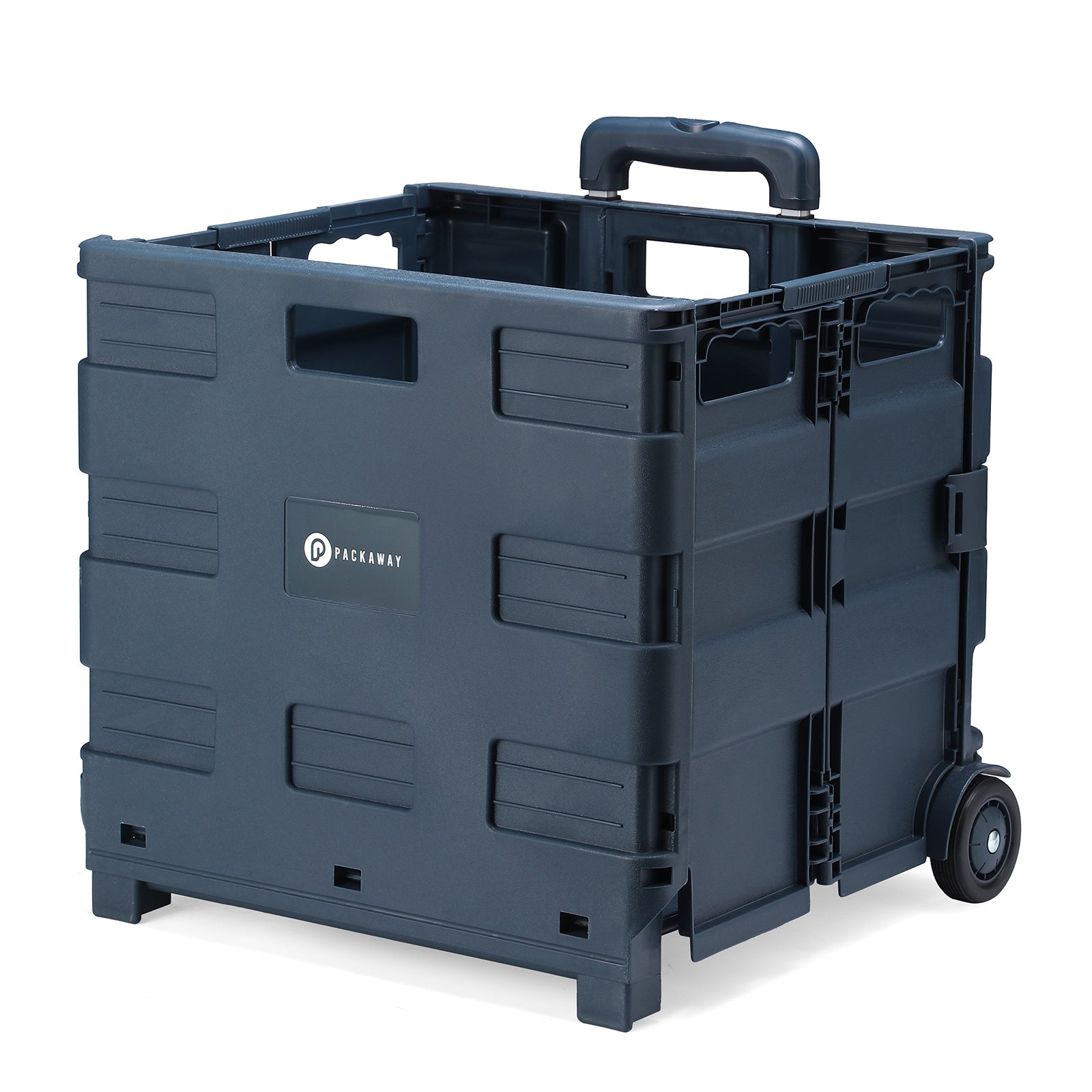 Packaway XL Foldable Shopping Trolley with wheels - Shopping crate - Storage box - Shopping trolley - Folding crate - 50 Liters - Blue