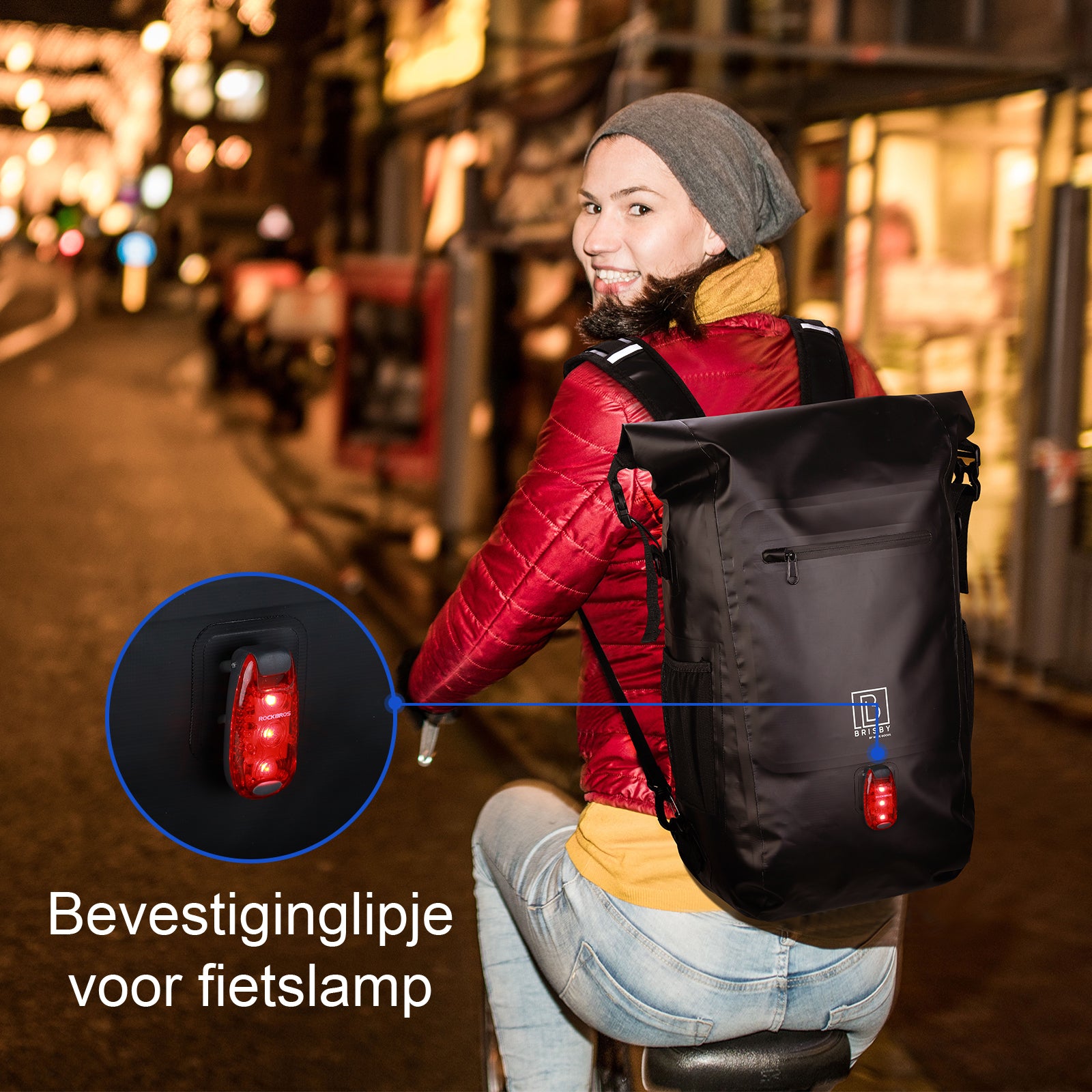 3 in 1 waterproof rolltop bicycle bag set 40-52L black - reflective - high visibility - bicycle bag - backpack - shoulder bag